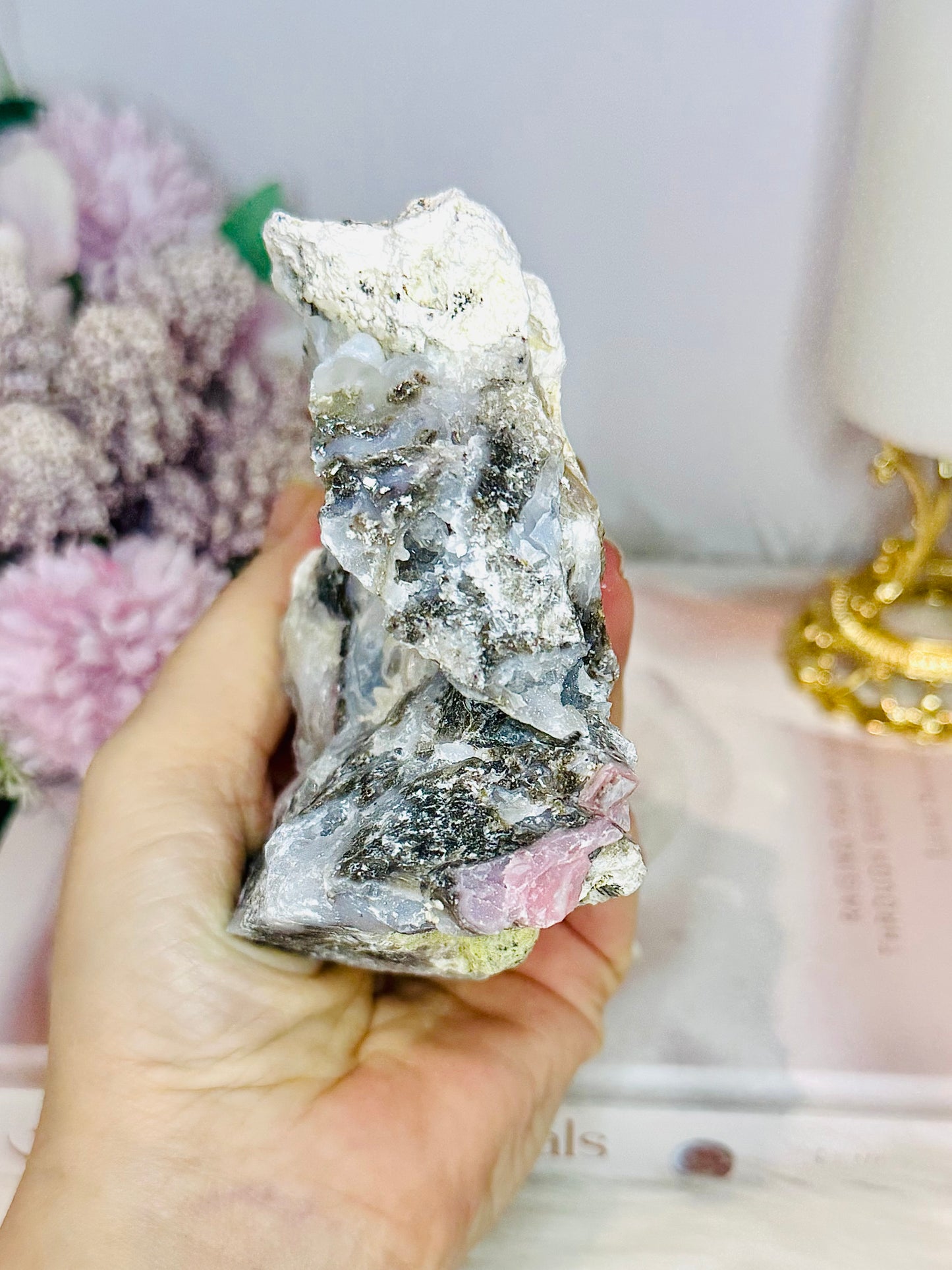 Natural Raw Large Pink Opal Specimen 10cm