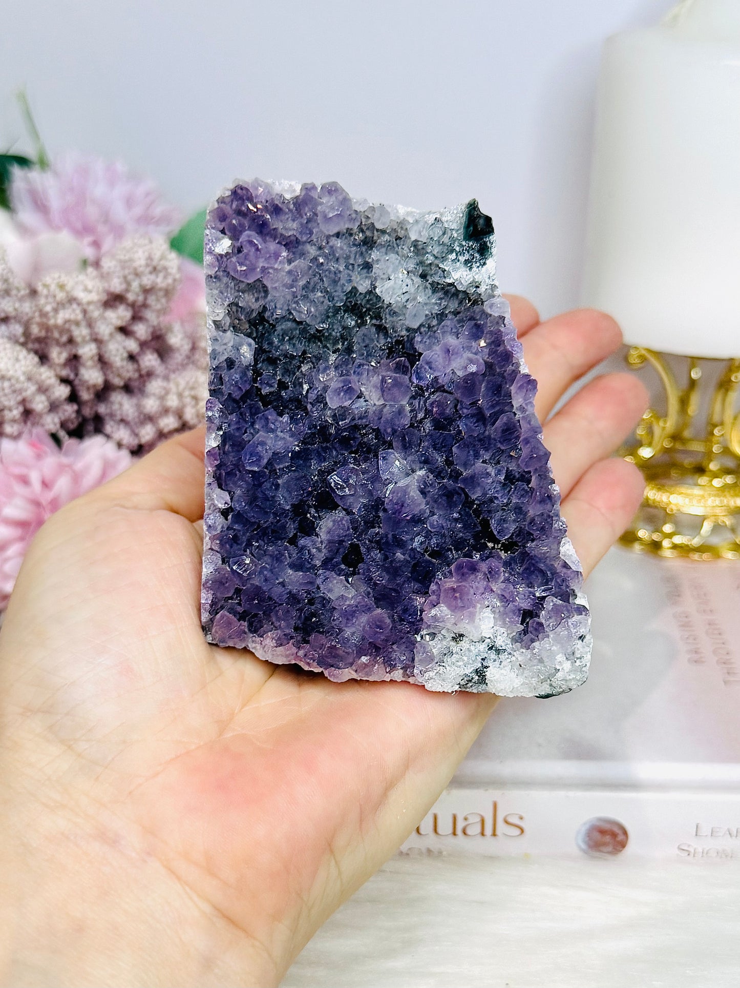 Natural Base Cut Amethyst Cluster 9cm 336g