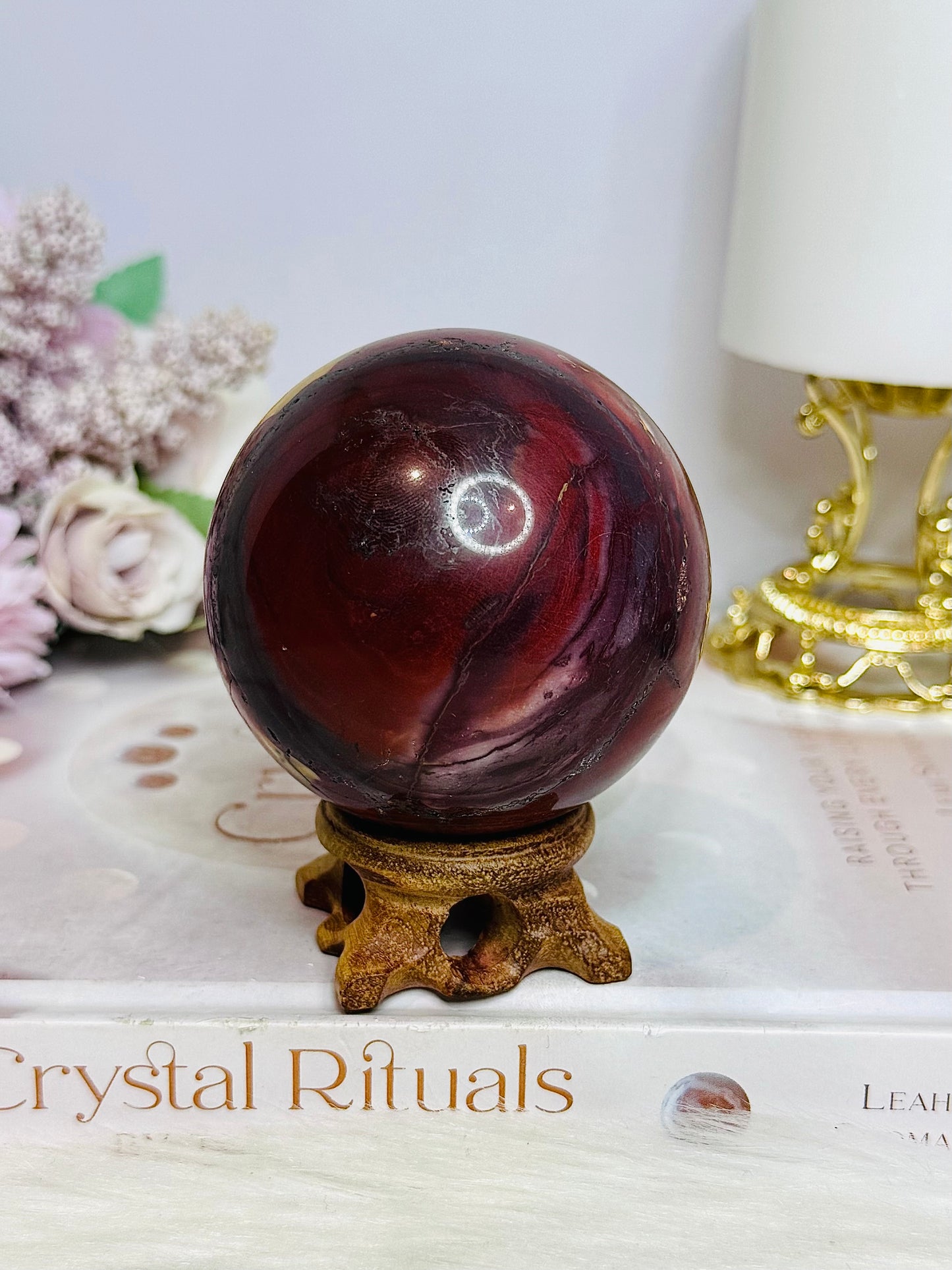 Mookaite Jasper Large Sphere on Stand 393g