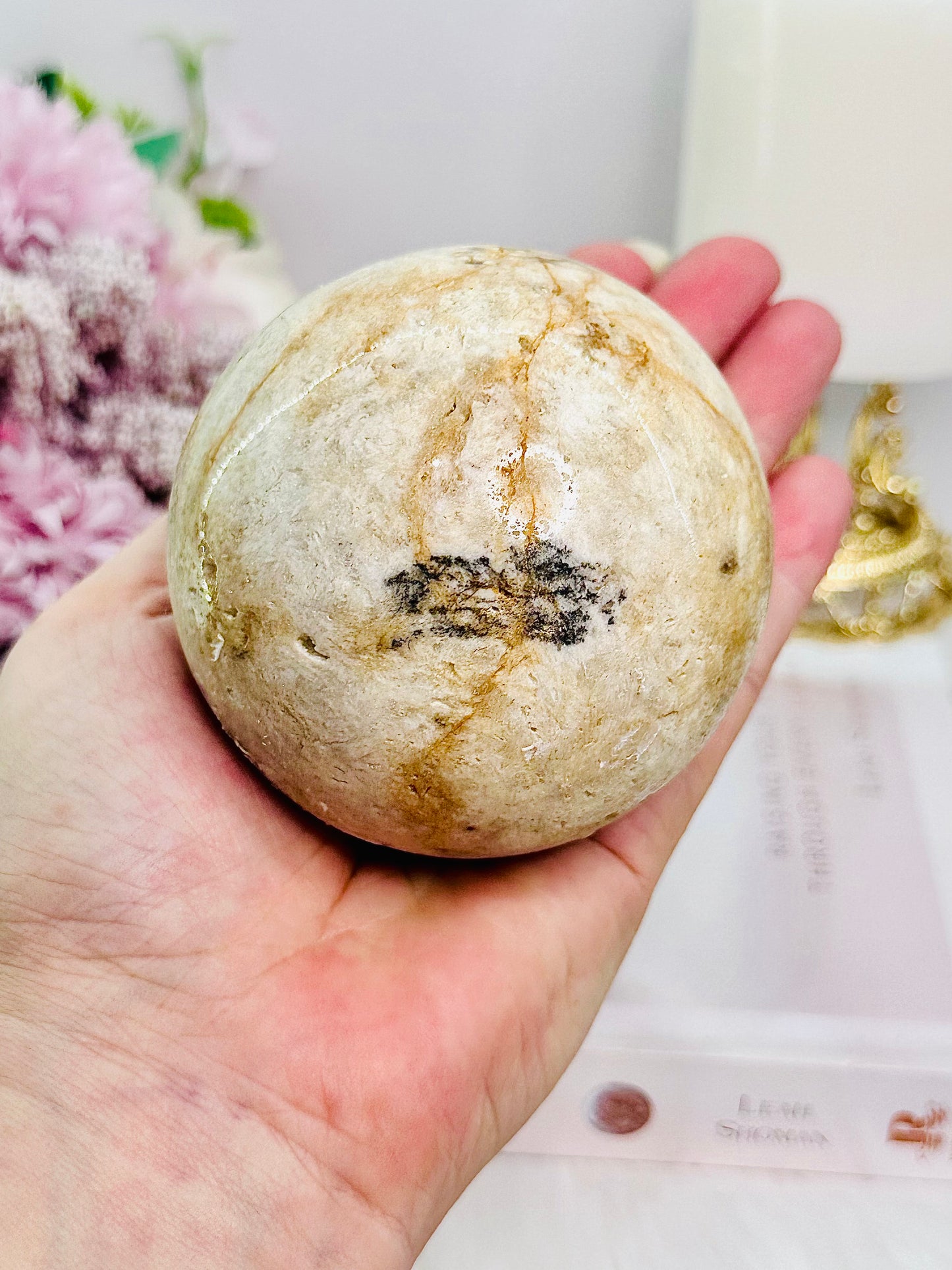 ⚜️ SALE ⚜️ Stunning Large 522gram Druzy Pink Amethyst Sphere On Silver Stand