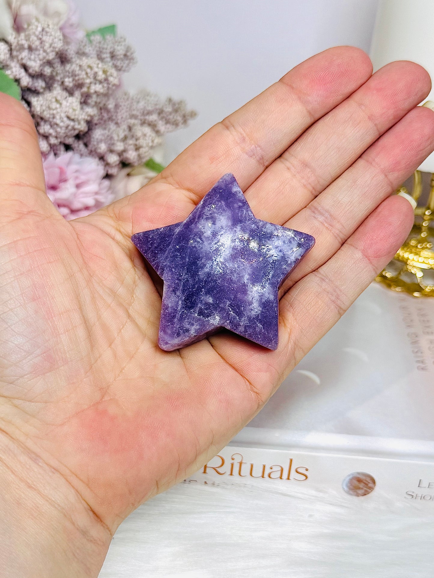 Lepidolite Carved Star
