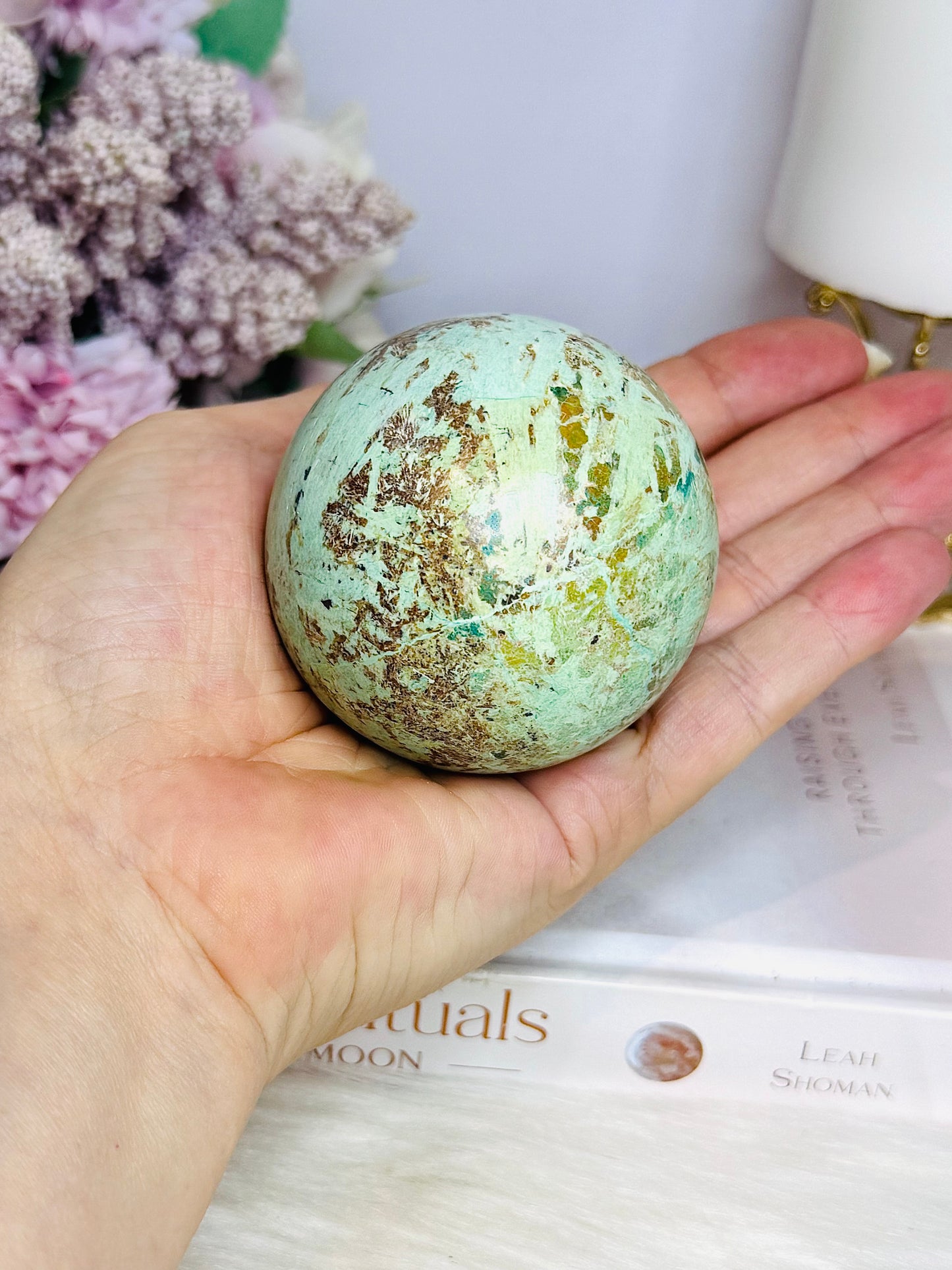 A Rare Stone ~ Inca Turquoise Sphere On Stand 254g