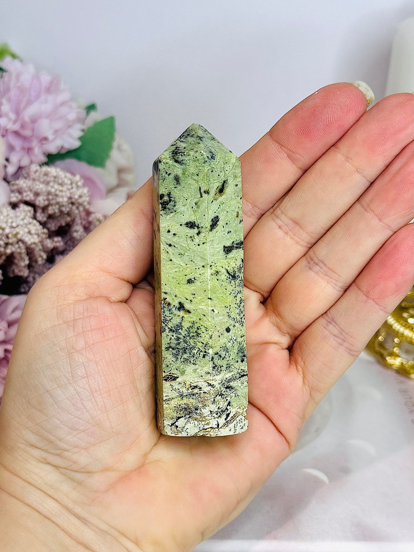Green Jade Chunky Tower 9cm
