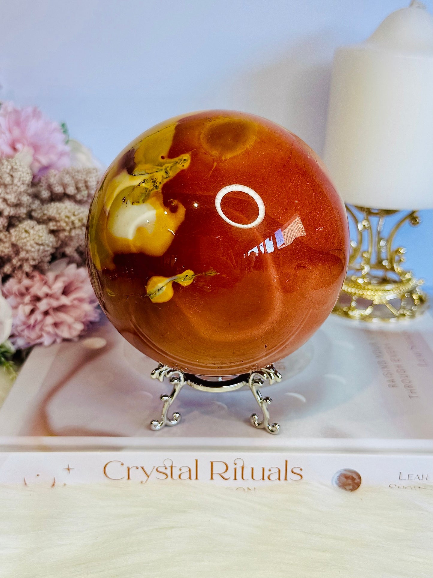 ⚜️ SALE ⚜️ Large 1.27KG Mookaite Jasper Sphere On Stand