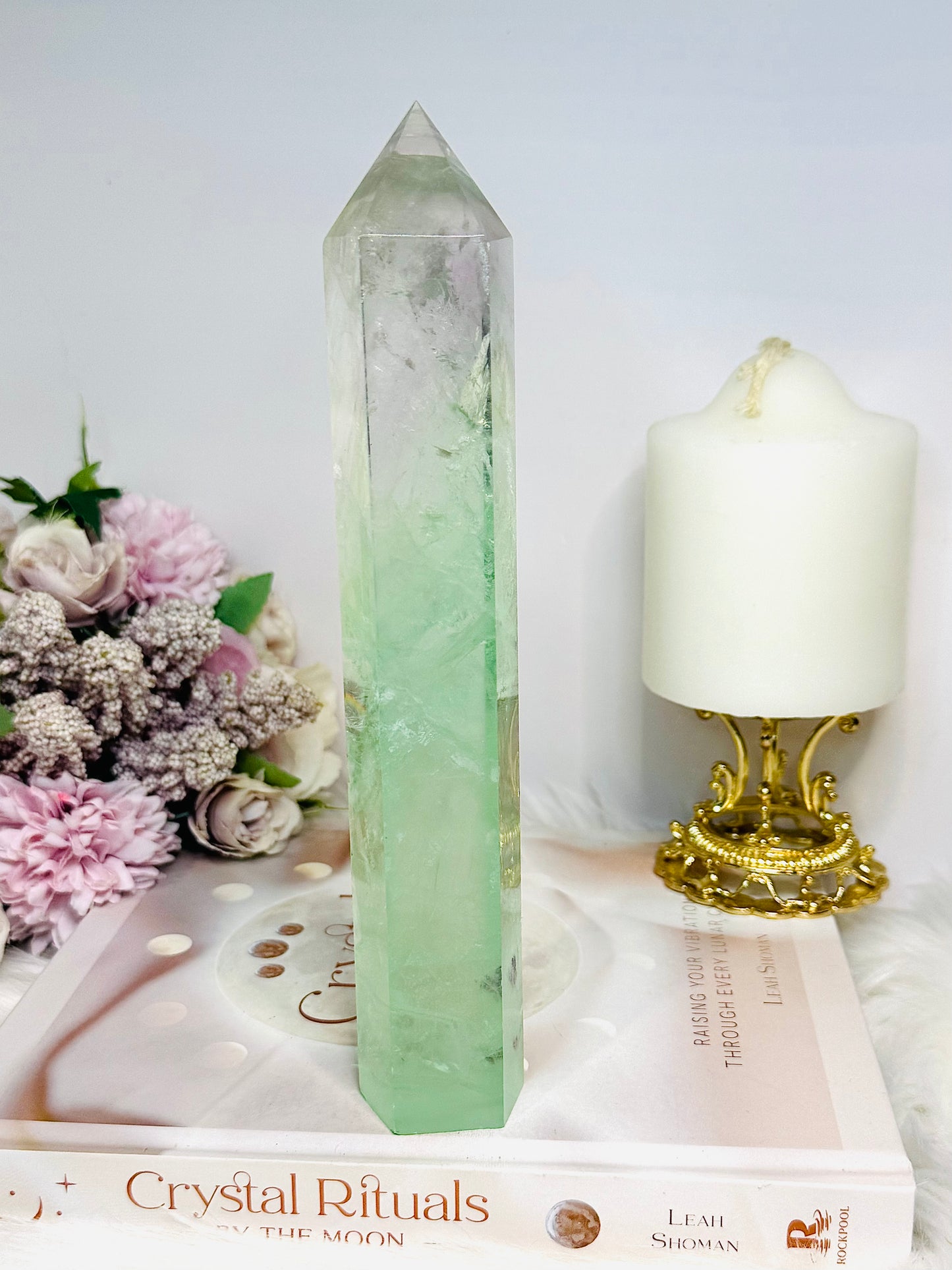 Large Watermelon Fluorite Tower 21.5cm