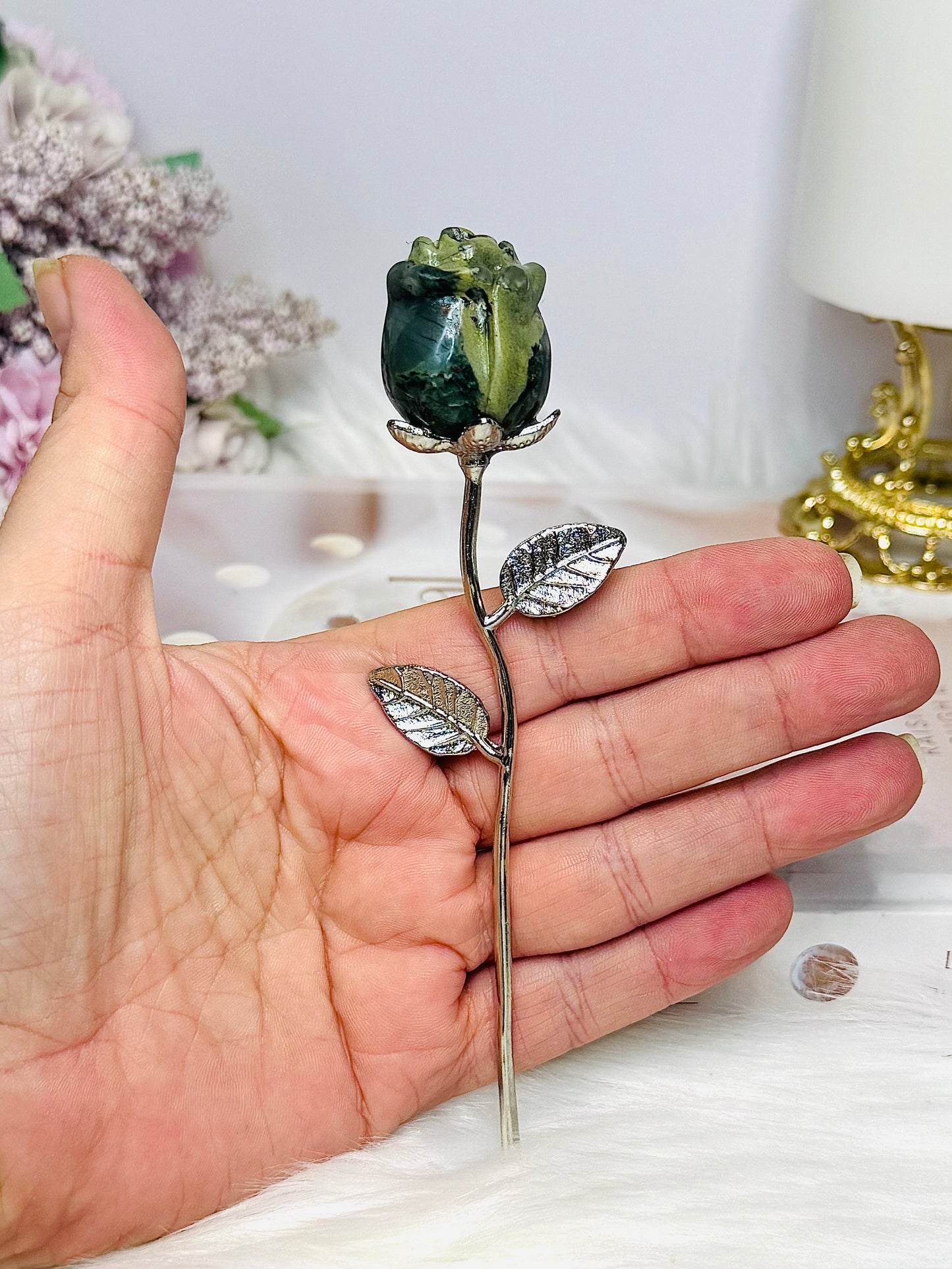 Green Jade Forever Rose 15cm