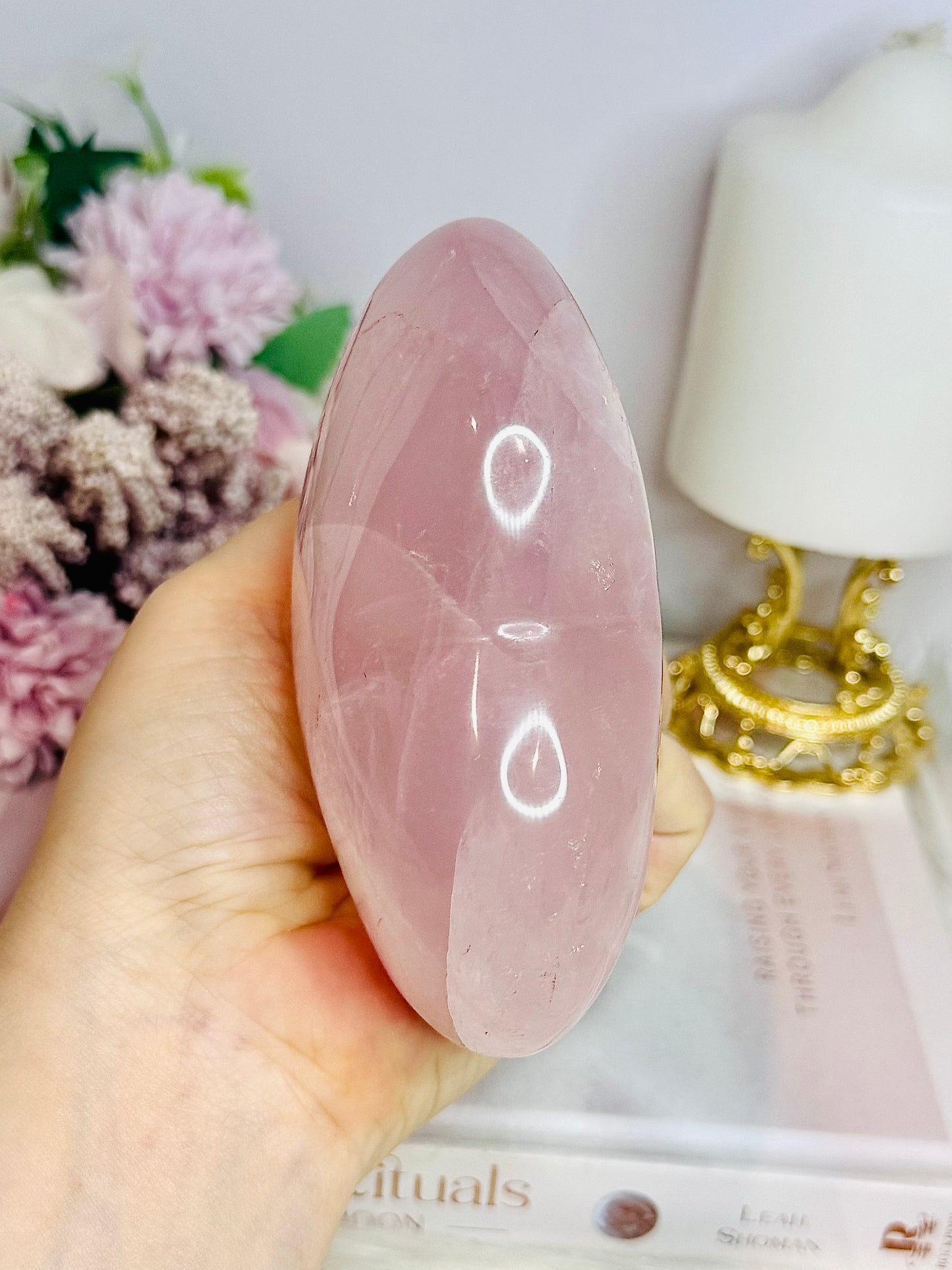 Rose Quartz Chunky Heart On Stand 630g