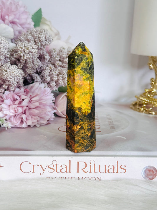 Focus On Your Goals ~ Beautiful Realgar Crystal Tower 8cm