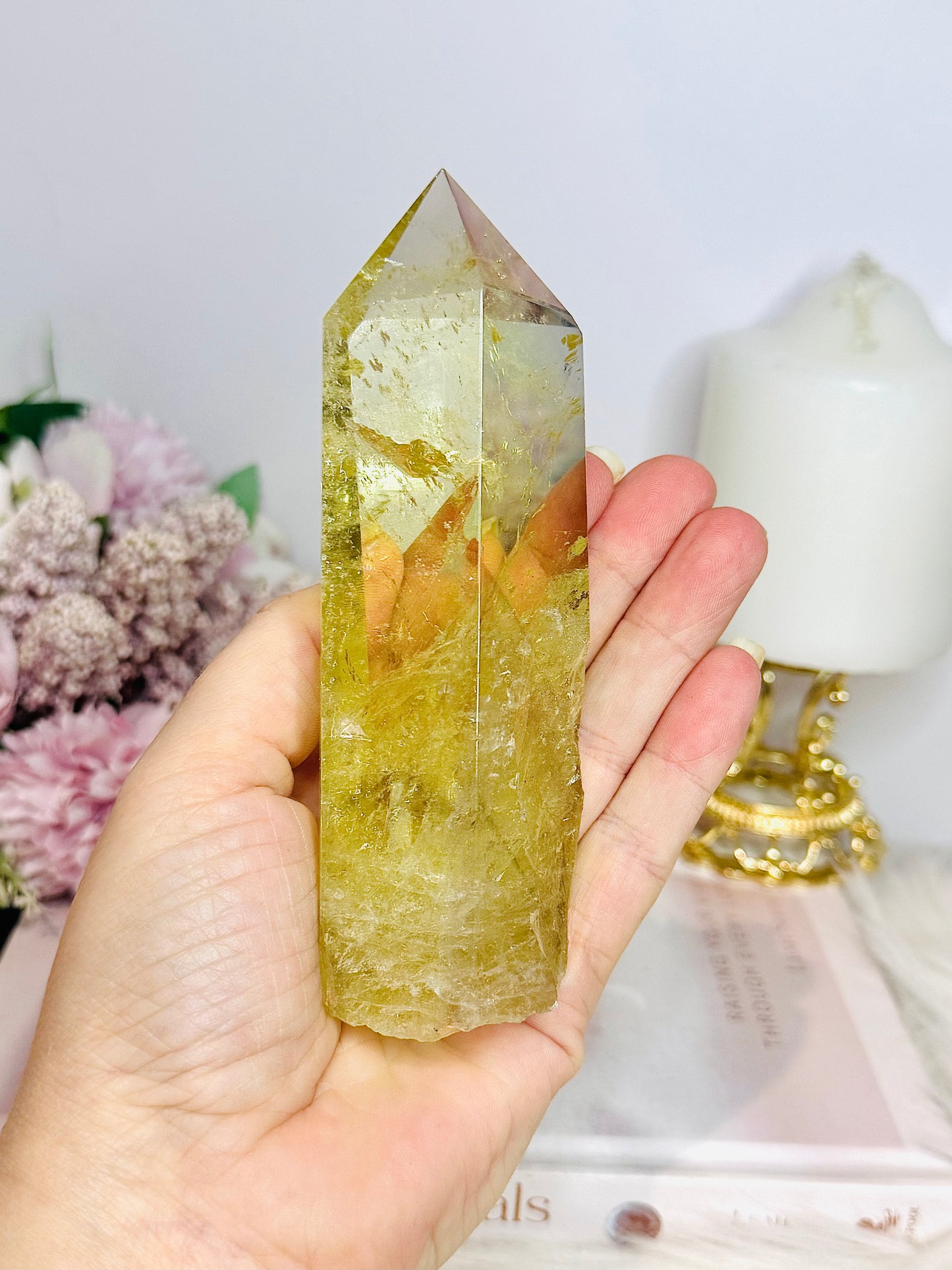 Citrine Tower 21cm Inc Stand