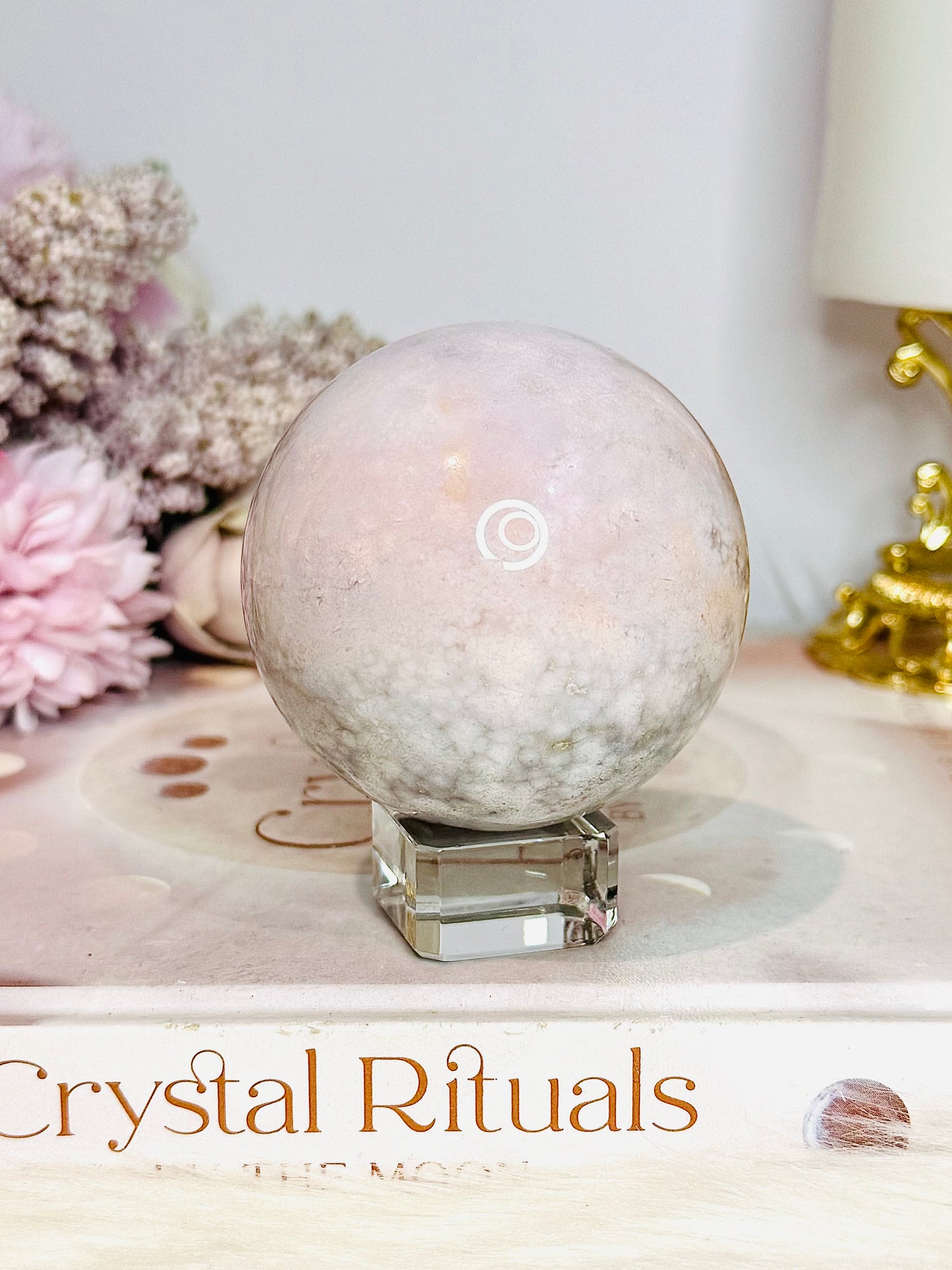 Flower Agate Sphere On Stand 266g