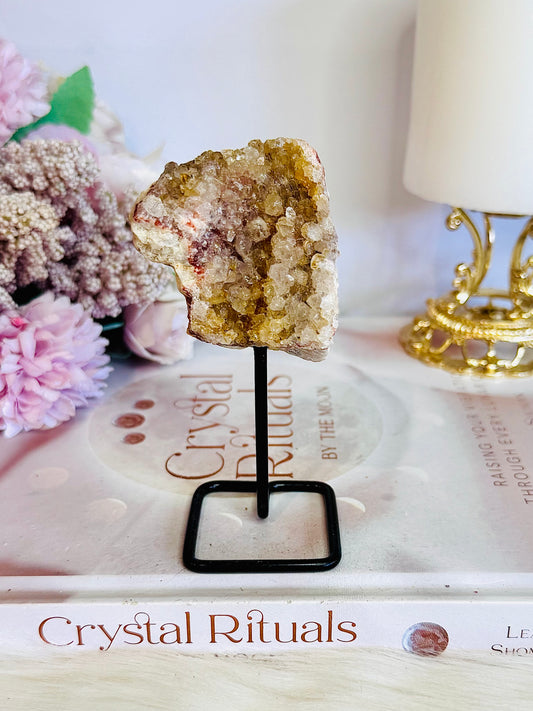 Druzy Pink Amethyst Geode On Stand 10cm