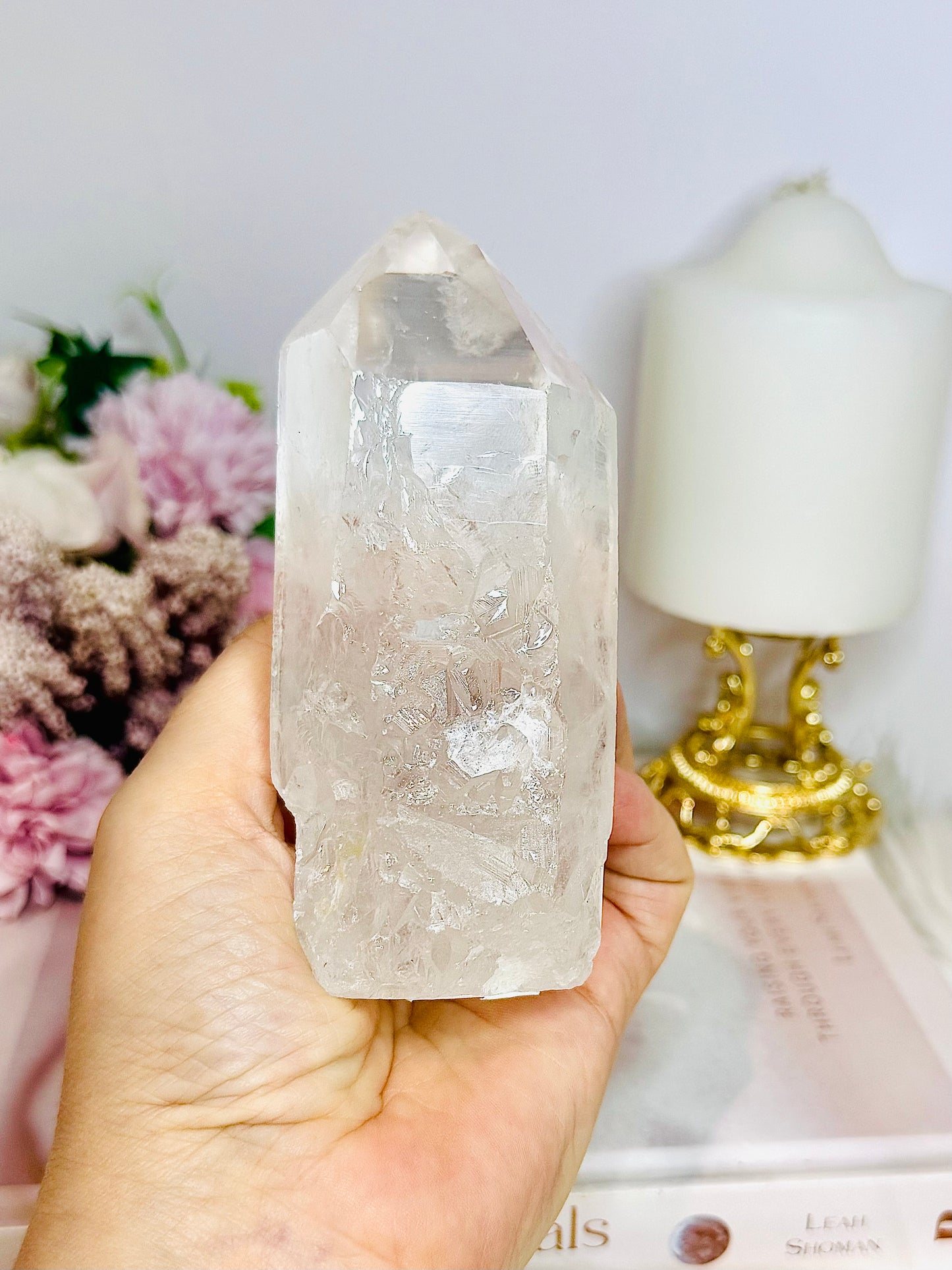Natural Lemurian Clear Quartz Tower 11cm 399g