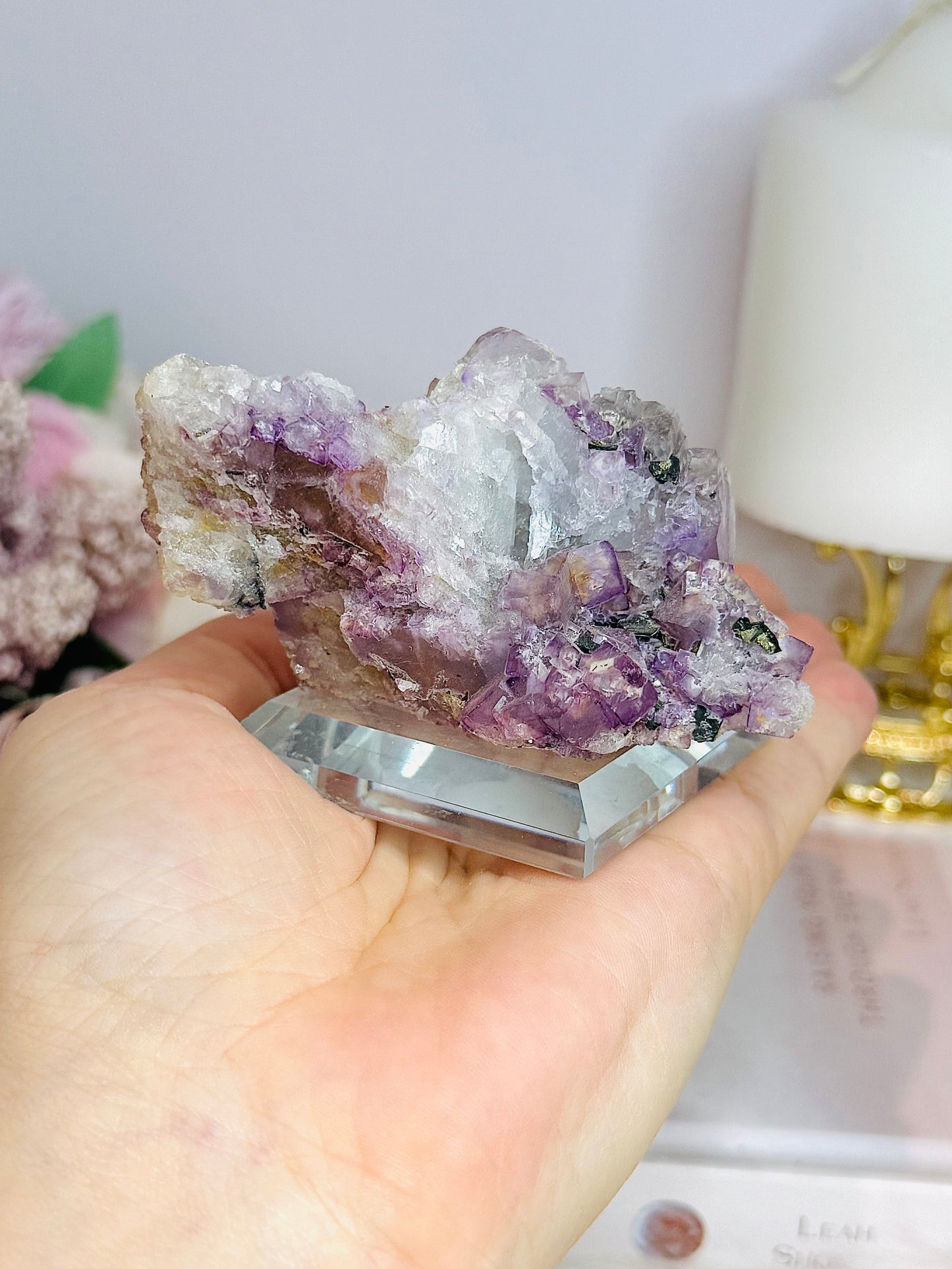 Collectors Piece ~ High Grade Purple Cubed Fluorite Specimen On Stand 223grams