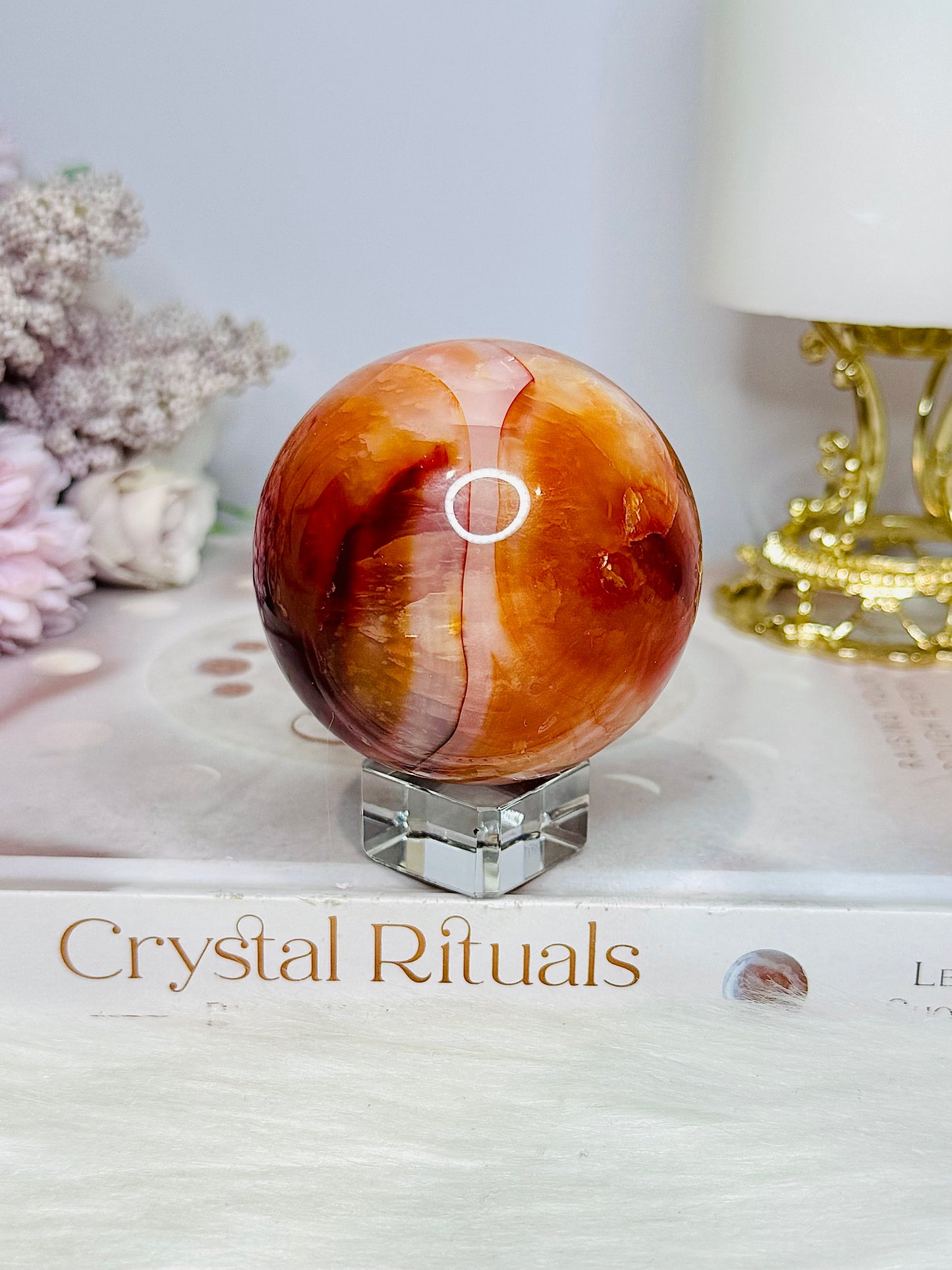 Carnelian Sphere On Stand 282g