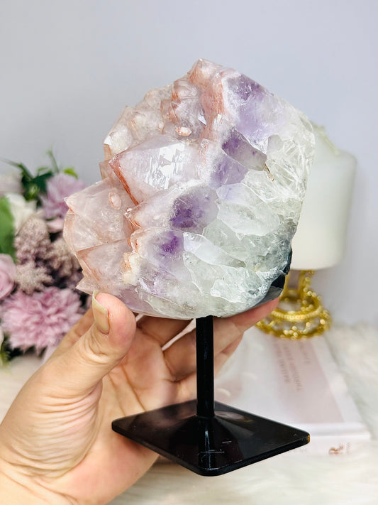 Rare Colour Large Amethyst Natural Freeform Cluster on Stand 17cm 1.12KG