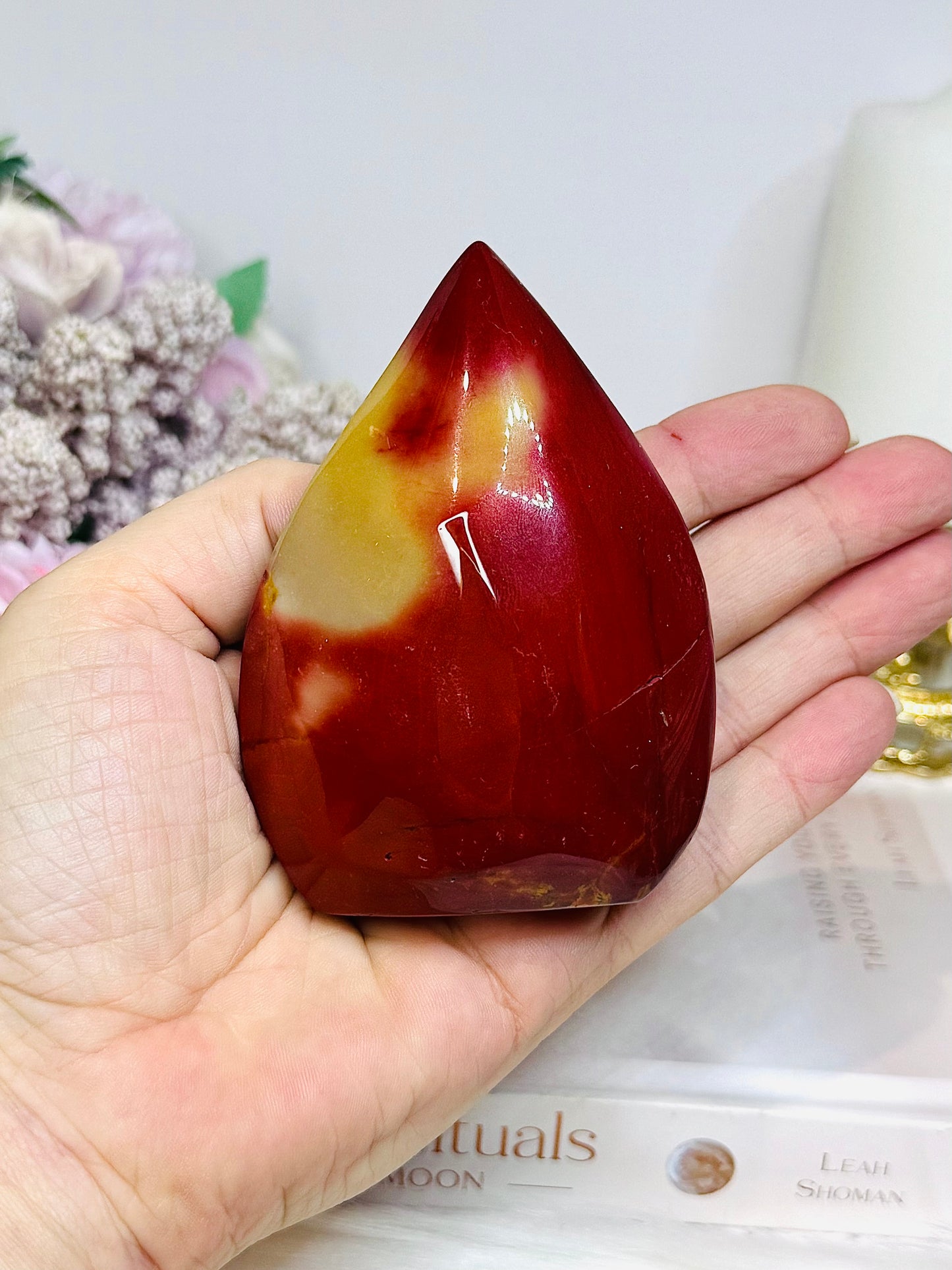 Mookaite Jasper Carved Flame 9cm
