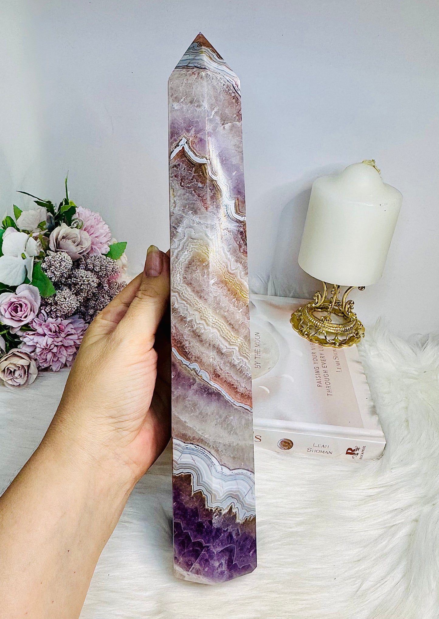 Huge Crazy Lace Amethyst Chunky Tower 32cm 1.6KG