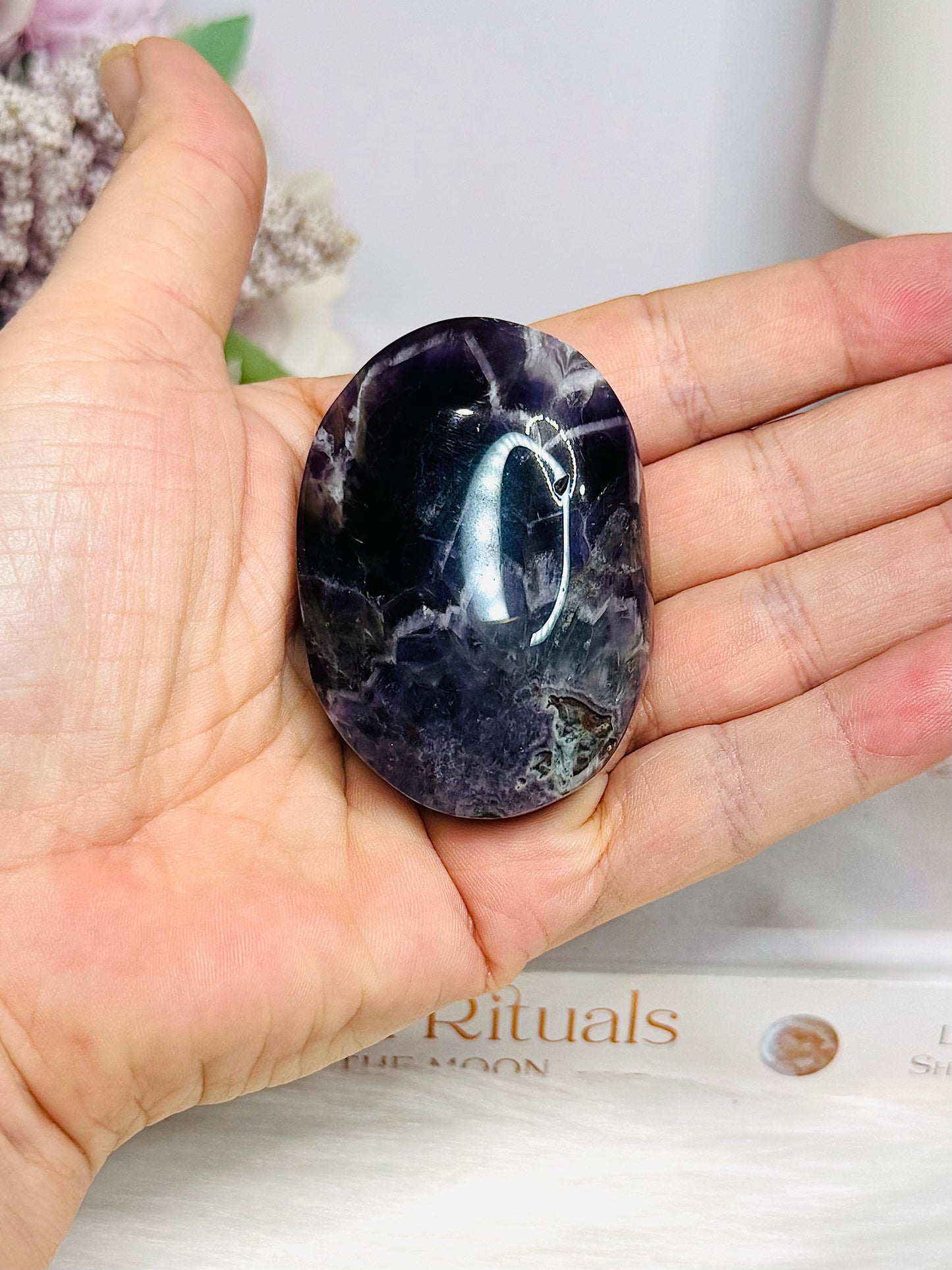 Chevron Amethyst Palm Stone