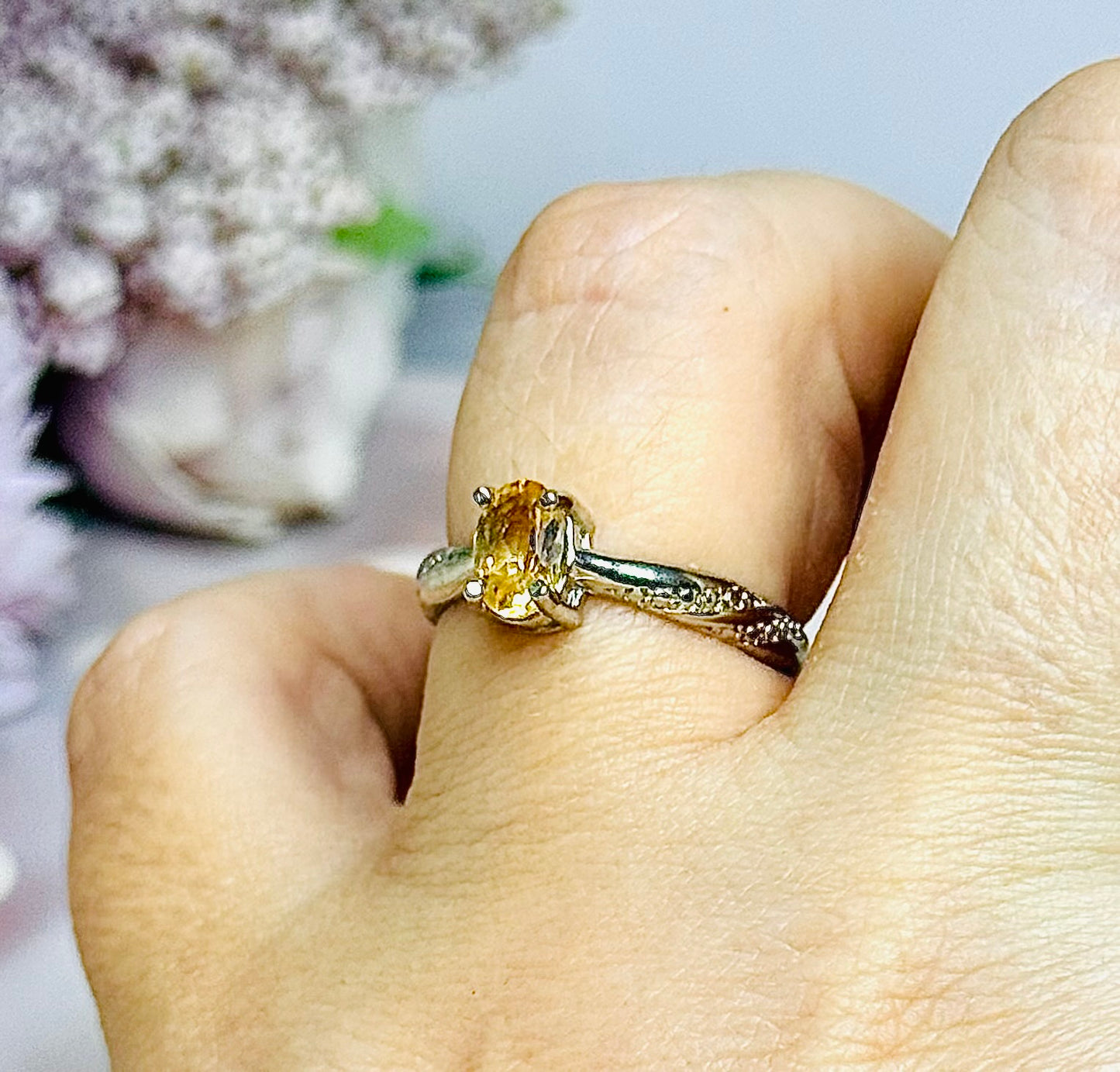 Citrine Adjustable Ring in Gift Bag
