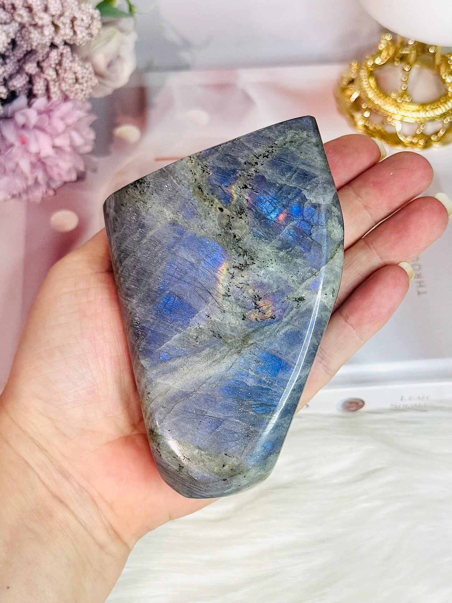 Natural Large Chunky Labradorite Polished Freeform 618gram With Beautiful Flash