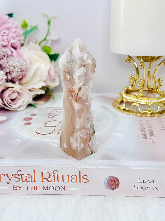 Uniquely Cut Flower Agate Tower From Madagascar 9cm