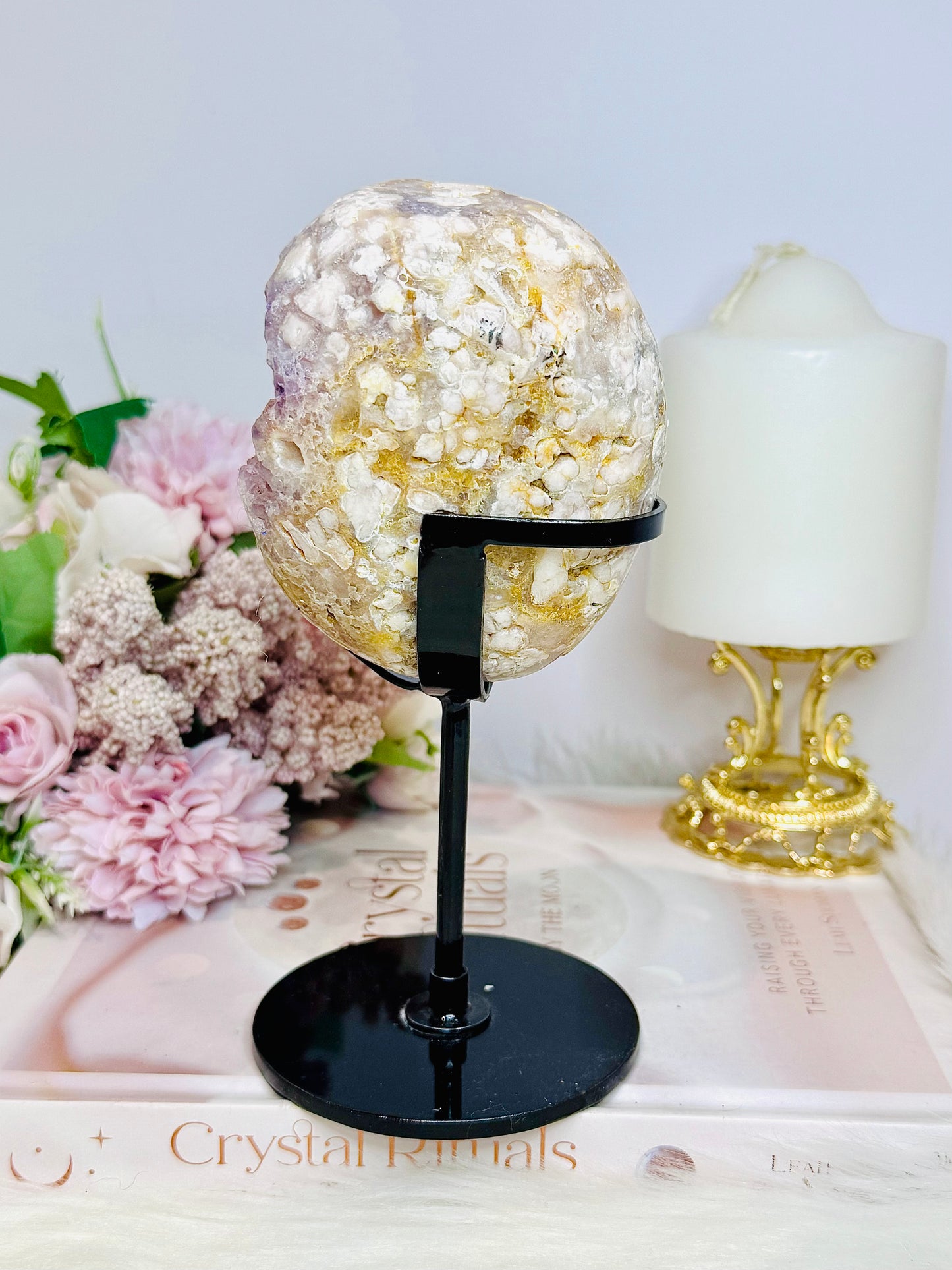 High Grade Druzy Pink Amethyst Geode On Custom Made Stand 18cm 714g