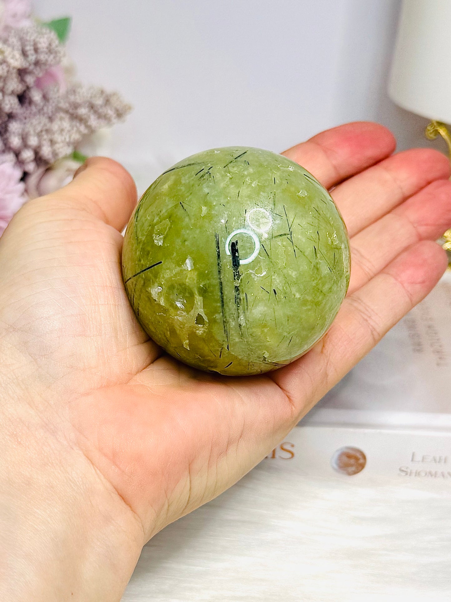 Prehnite Sphere On Stand 294g