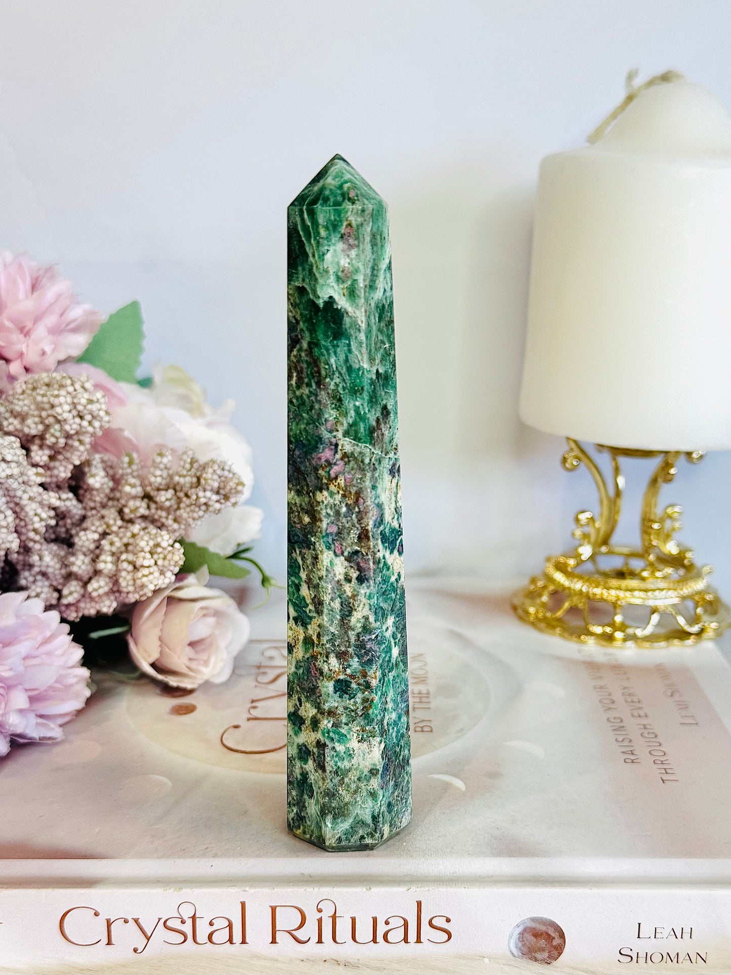 Tall Ruby in Fuchsite Tower 14cm