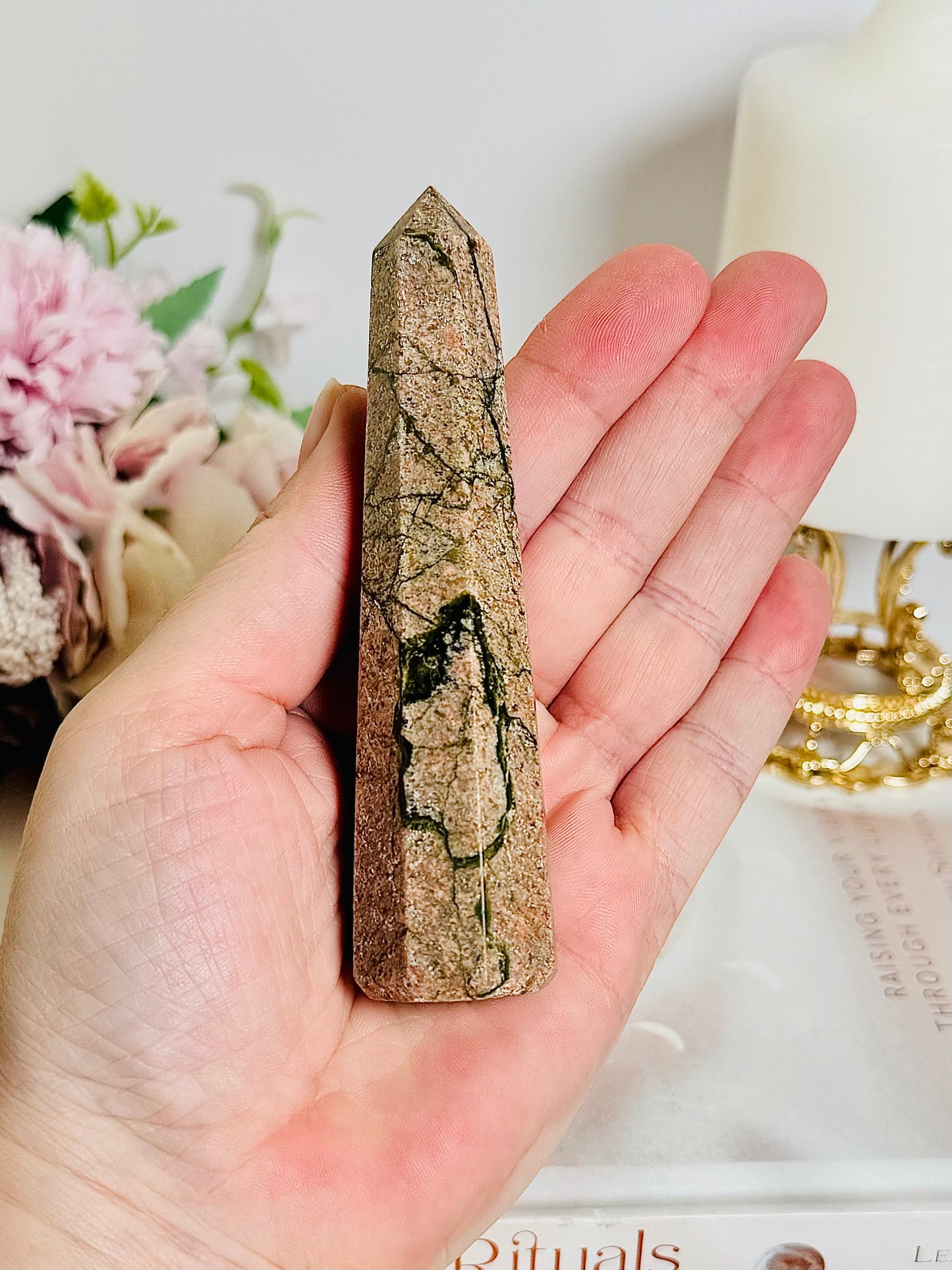 ⚜️ SALE ⚜️ Natural 11cm Unakite Tower