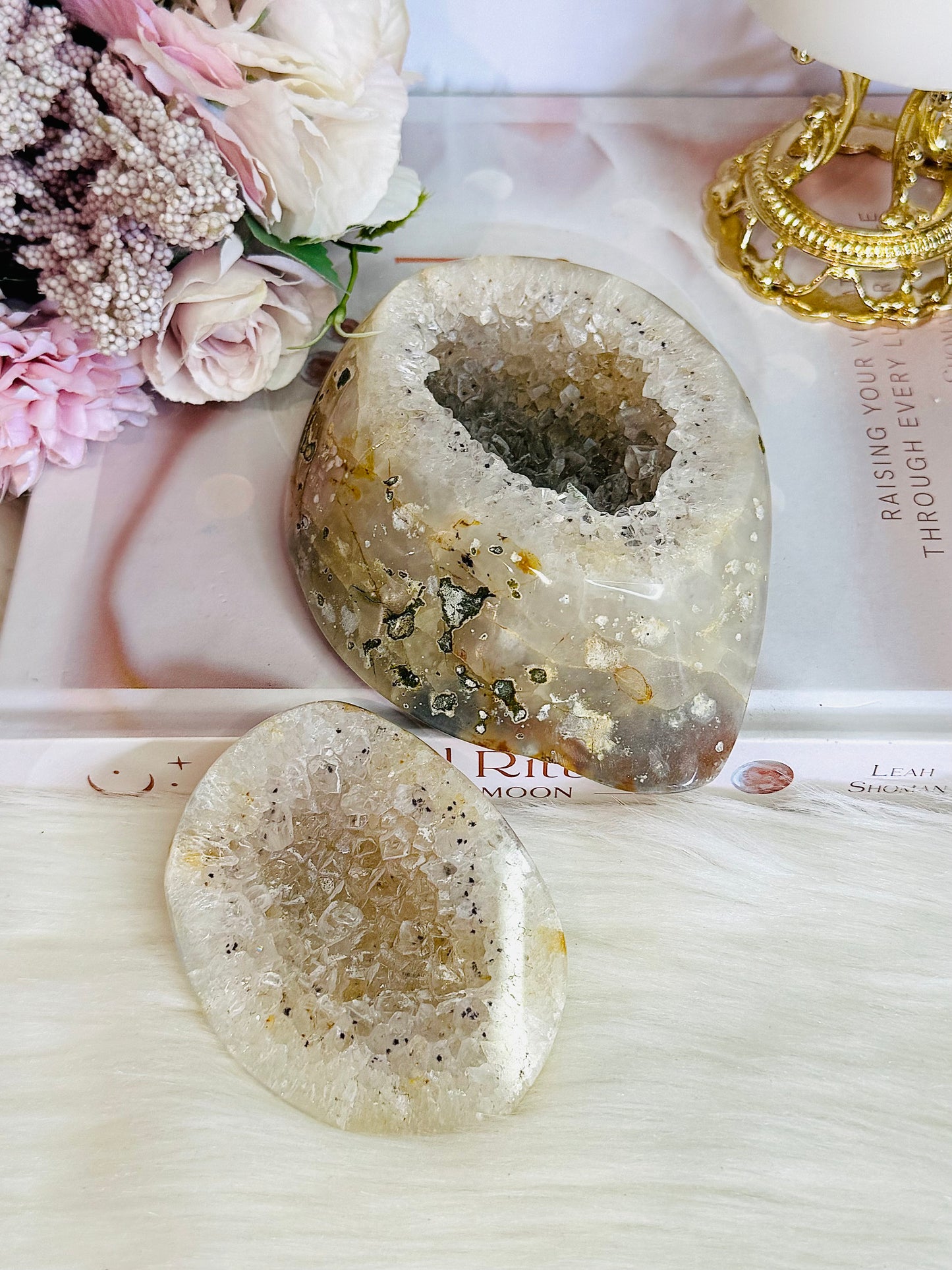 Fabulous Large Natural Druzy Agate Jewellery Box Geode 463grams