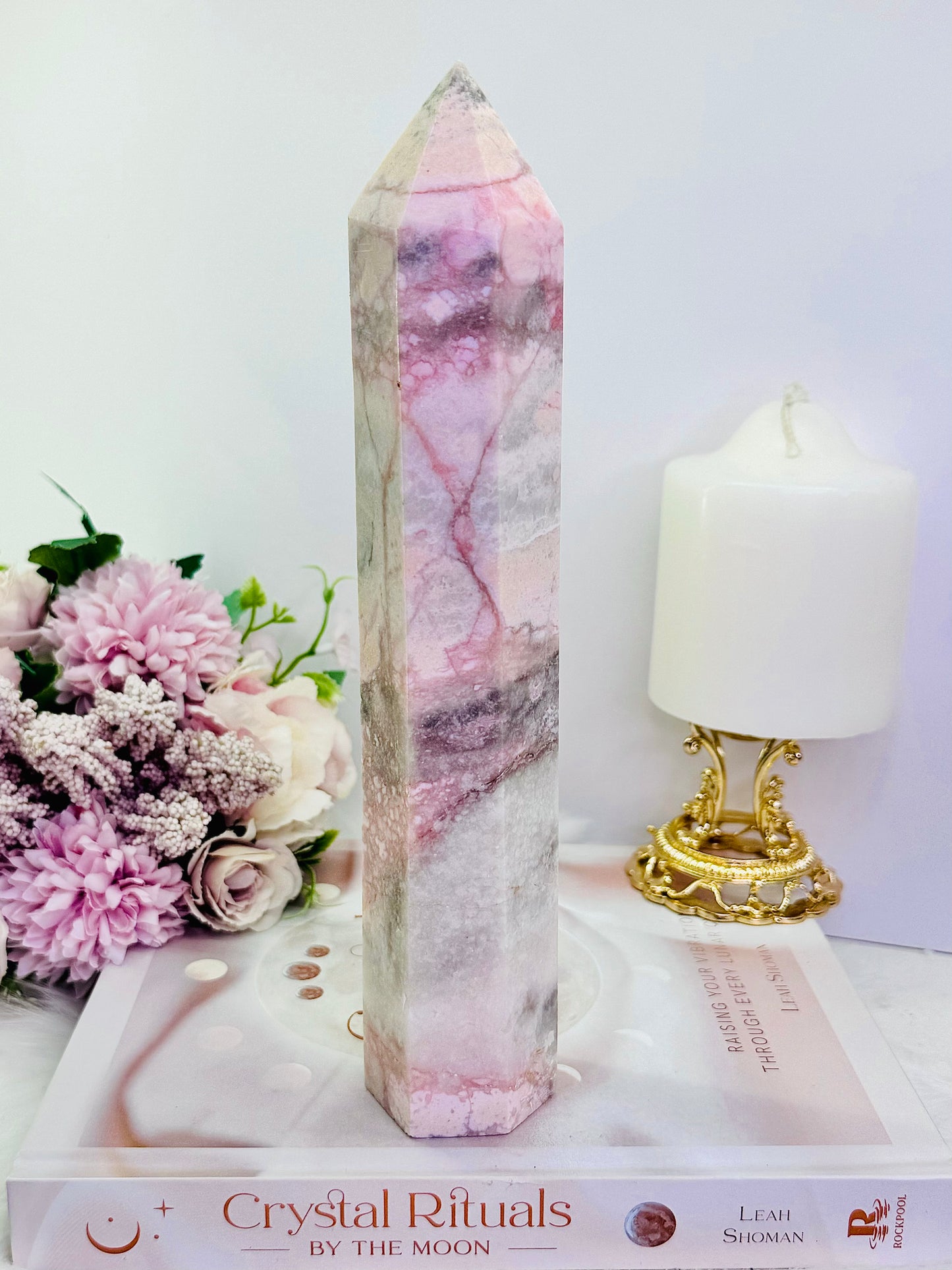 Classy & Absolutely Fabulous Large 24cm Pink Opal Tower Simply Gorgeous