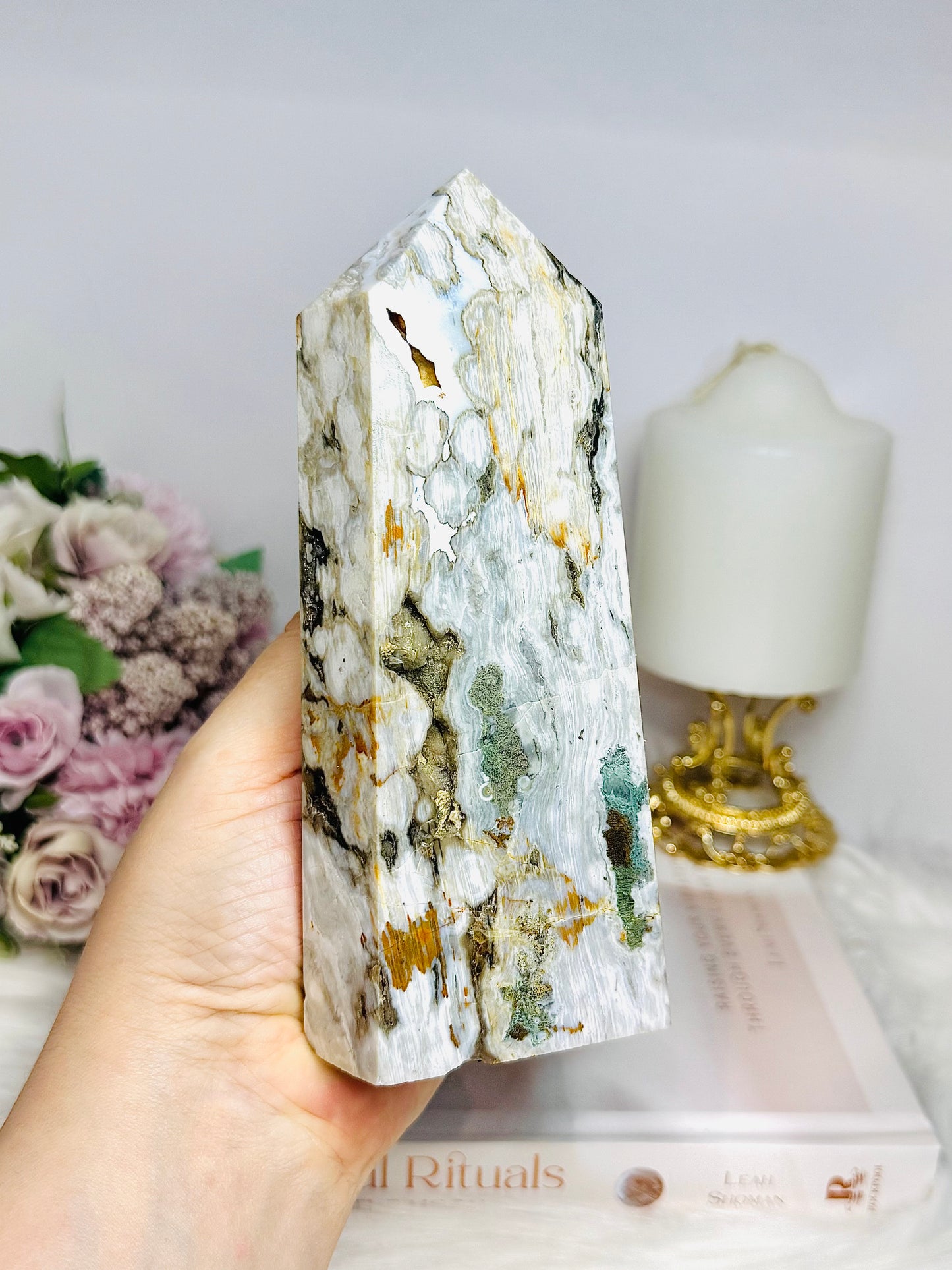 Chunky Ocean Jasper Druzy Tower 16cm 825g
