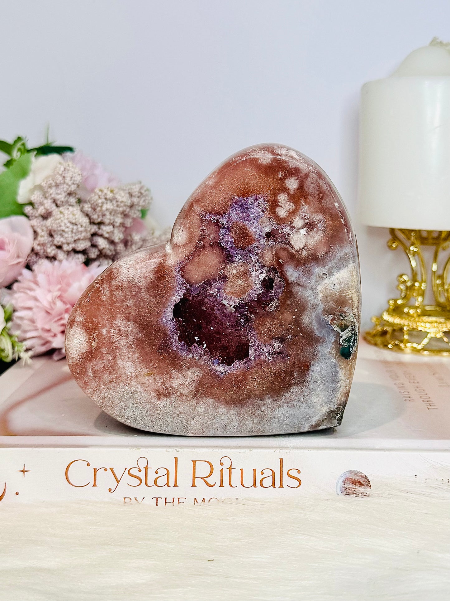 High Grade Druzy Pink Amethyst Chunky Heart 451g