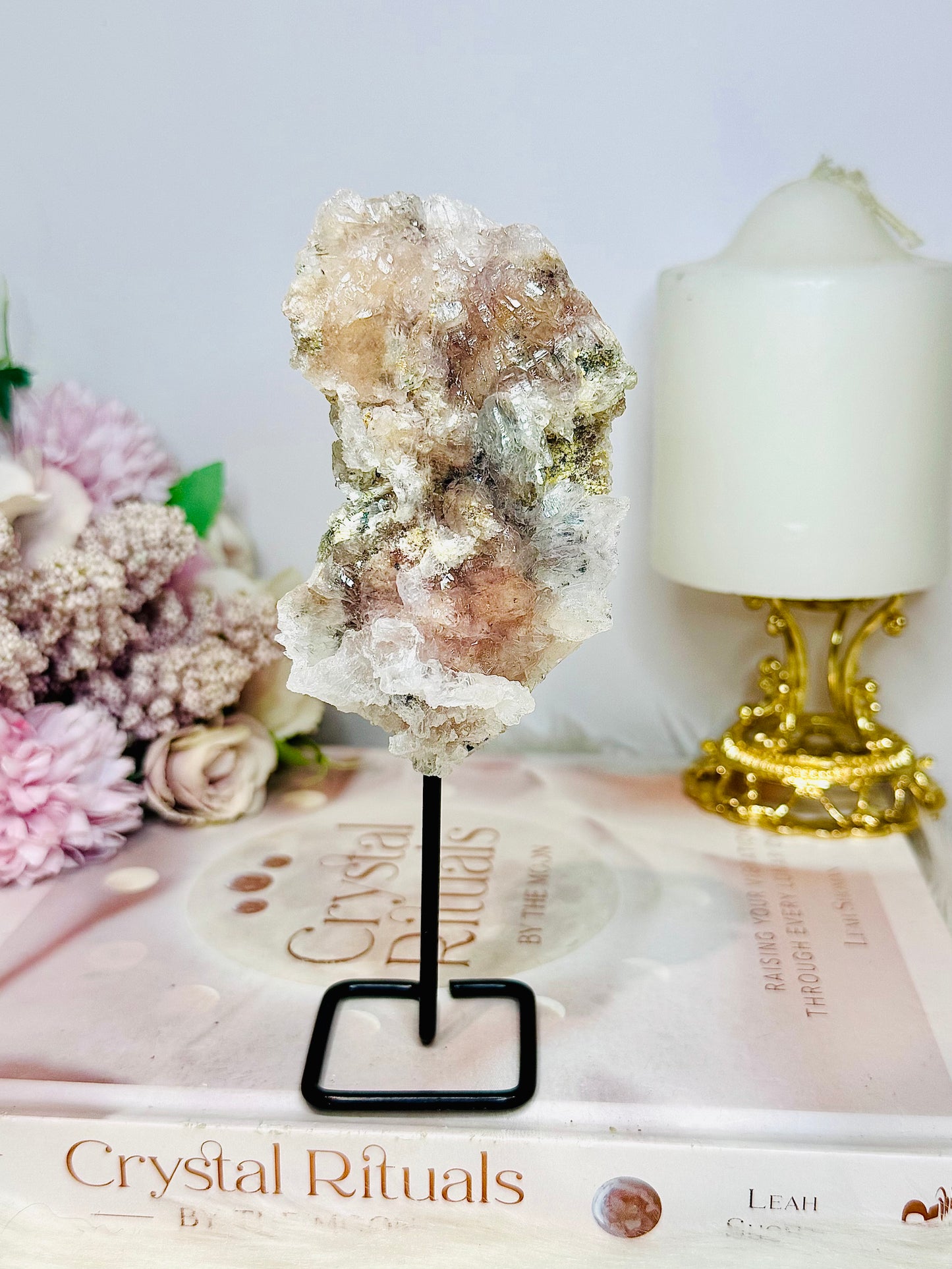 Natural Zeolite / Flower Amethyst Freeform on Stand 16cm