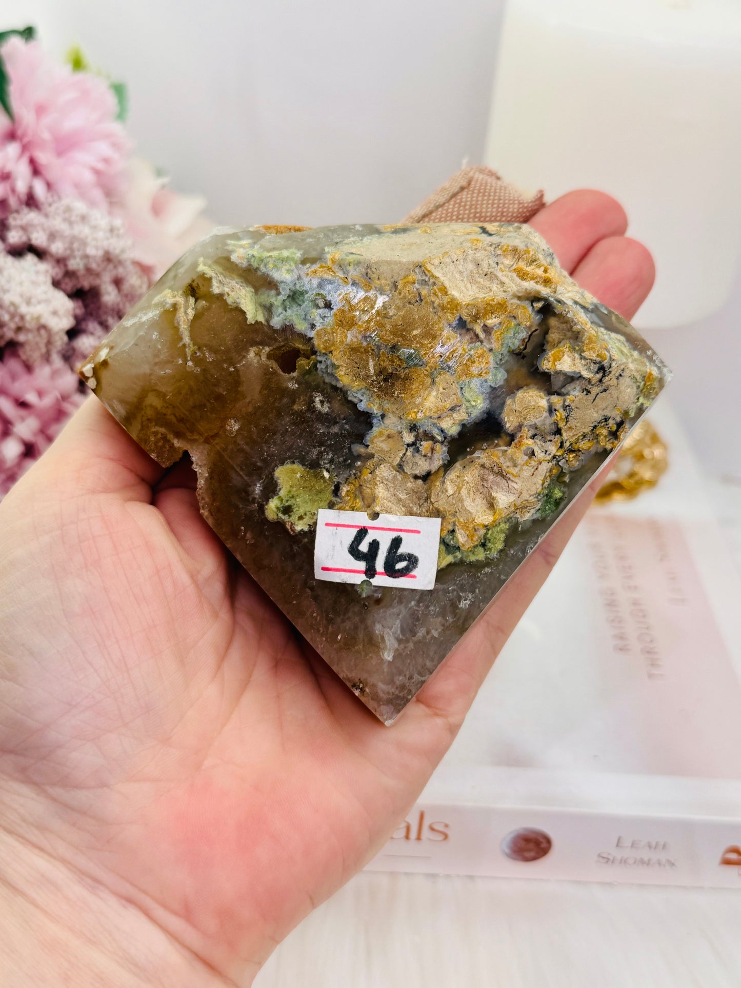 Gorgeous Large Druzy Agate Carving On Stand From Brazil 13cm