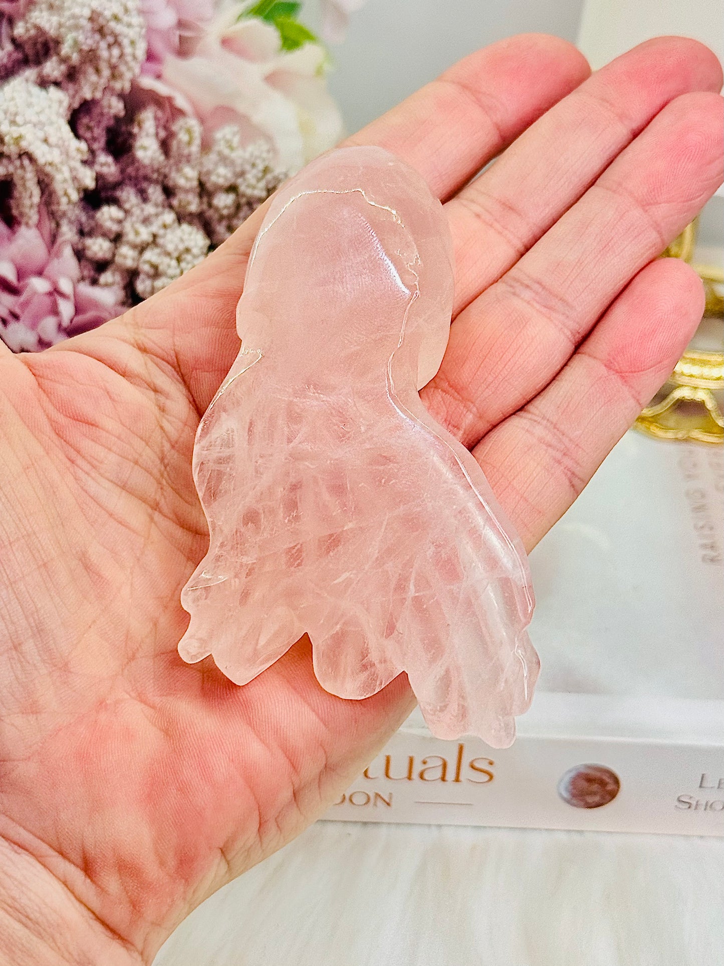 Rose Quartz Carved Octopus 9cm