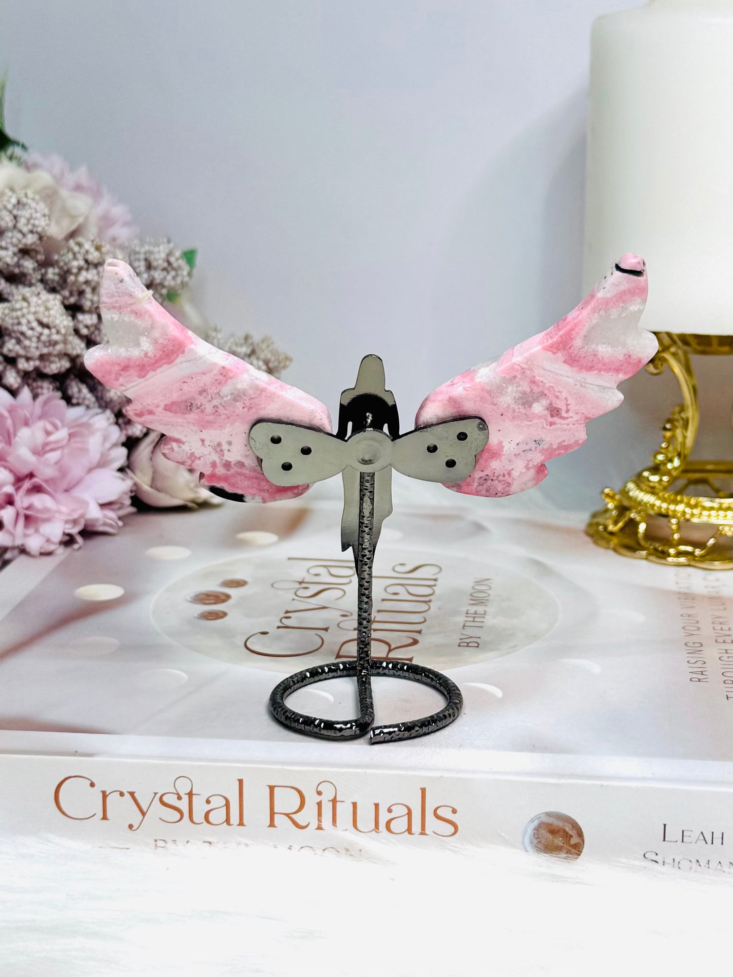 Pink Peruvian Rhodonite Angel Wings 9cm