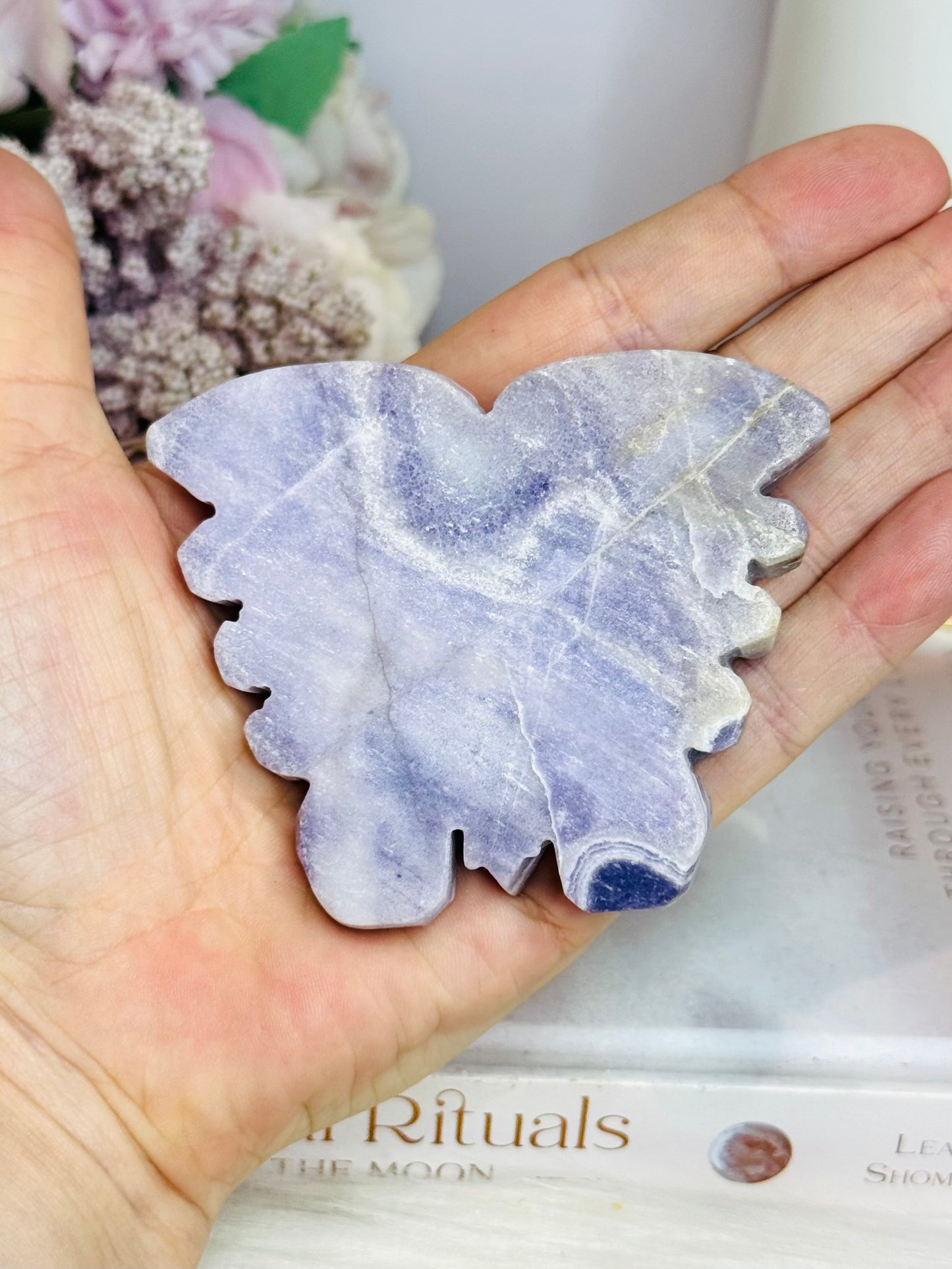 Natural Tiffany Stone Carved Butterfly On Stand