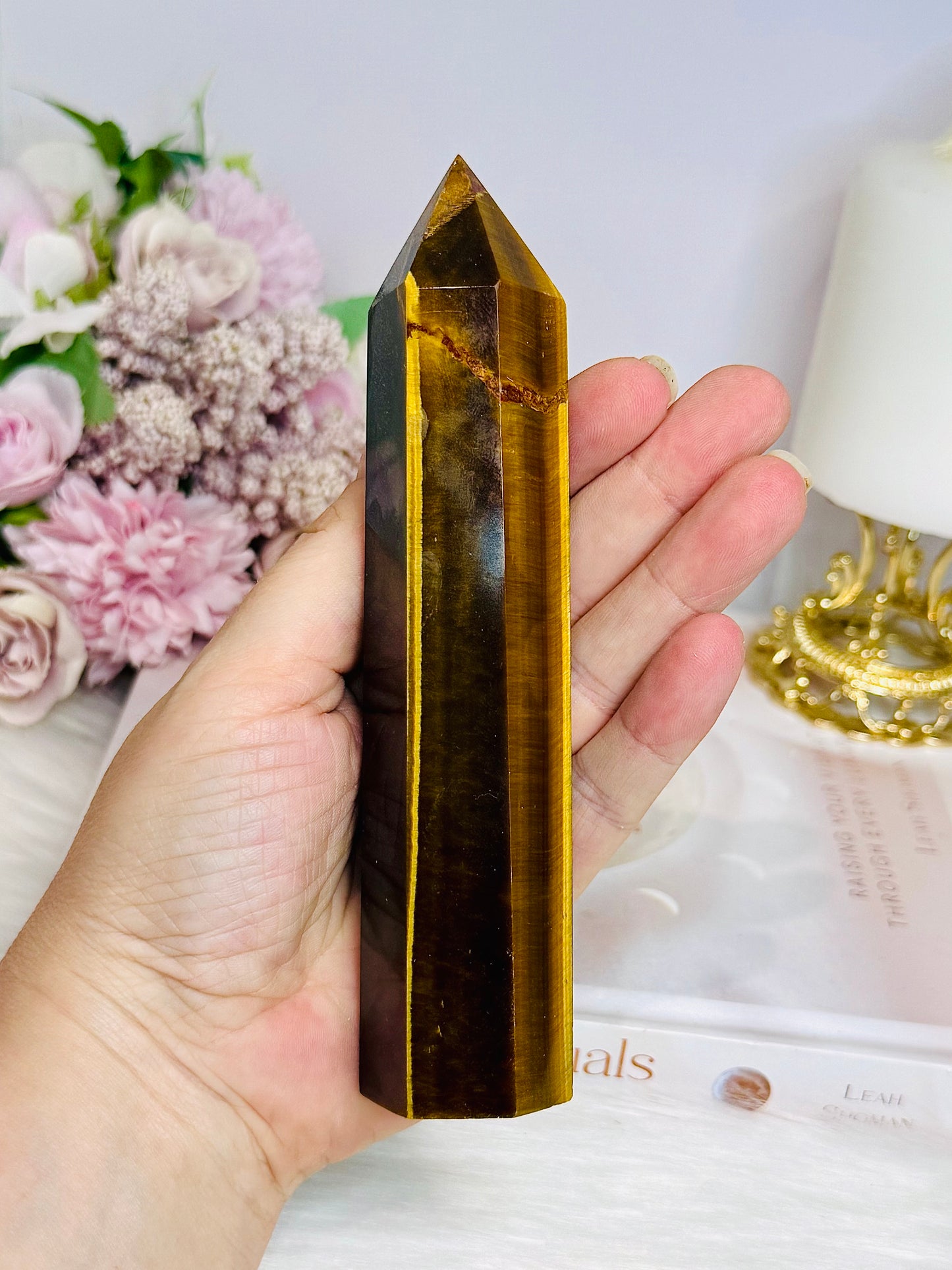Large Tigers Eye Tower 15.5cm
