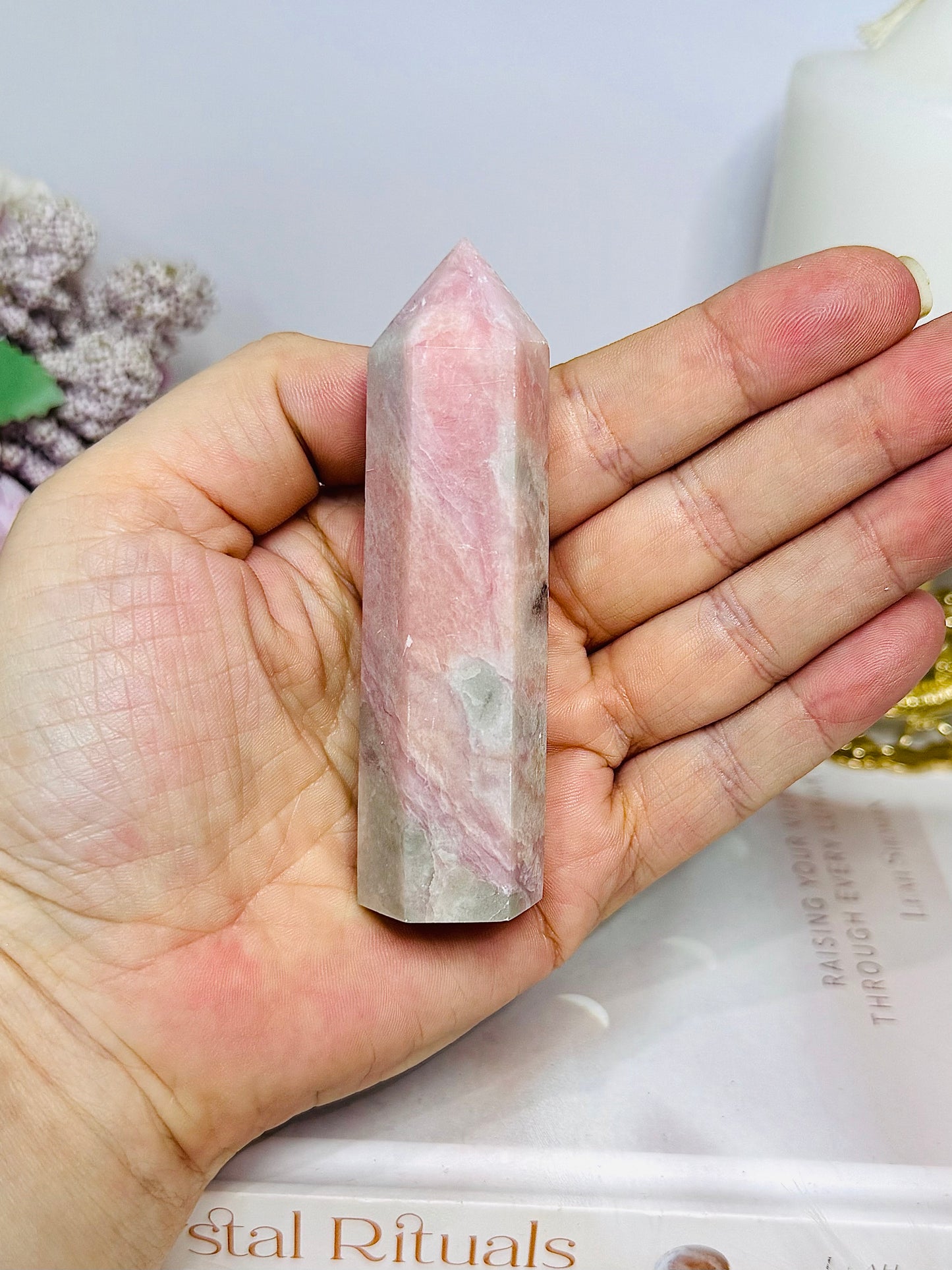 Pink Opal Tower 9cm