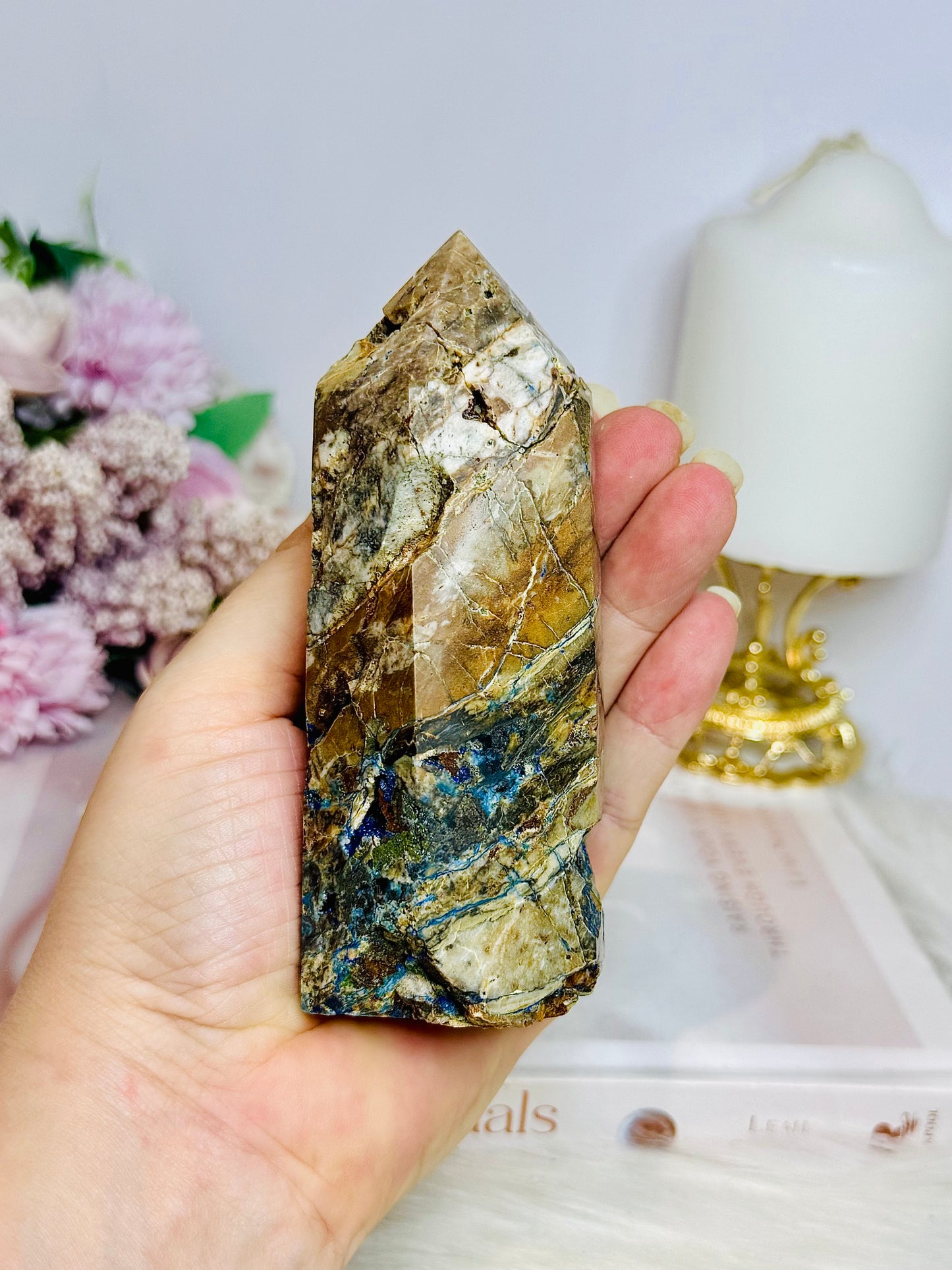 Natural Azurite Chunky Tower 12cm 362g