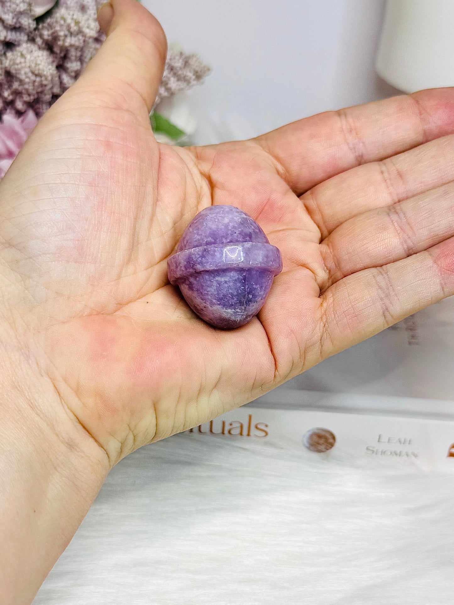 Lepidolite Carved Planet