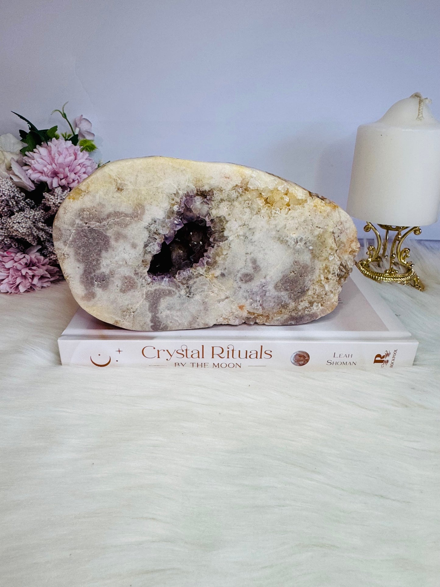 Large Chunky Natural Pink Amethyst Druzy Slab 17cm 828grams