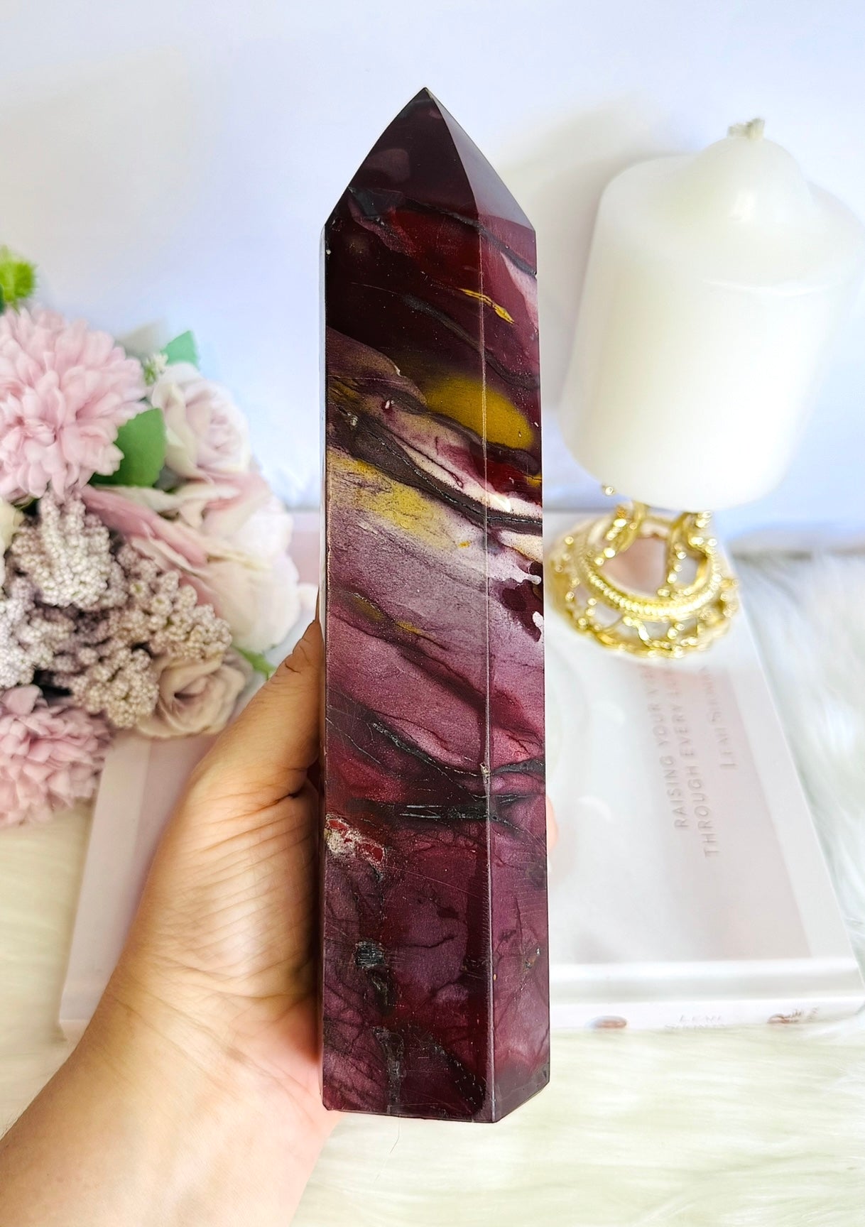 Classy & Fabulous Large Chunky Mookaite Jasper Tower 21.5cm
