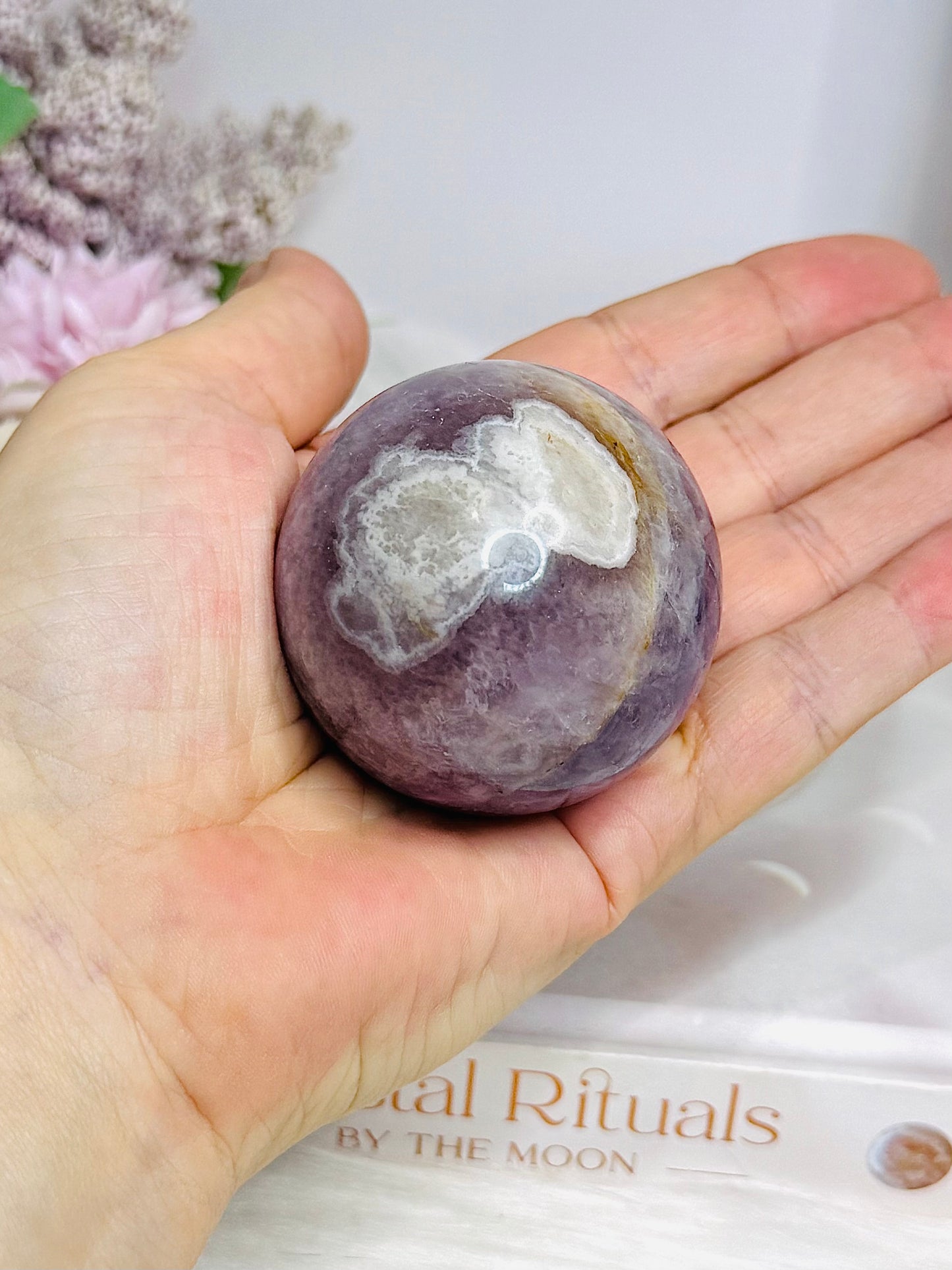 Crazy Lace Amethyst Sphere on Stand 184g