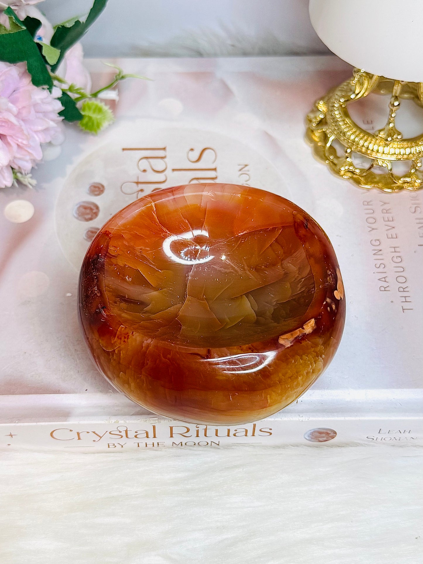 Carnelian Carved Chunky Bowl 486g