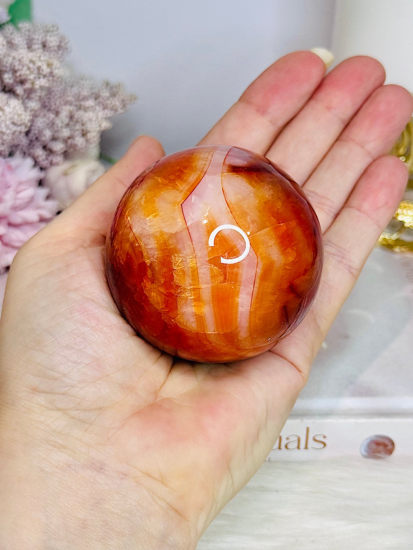 Carnelian Sphere On Stand 282g