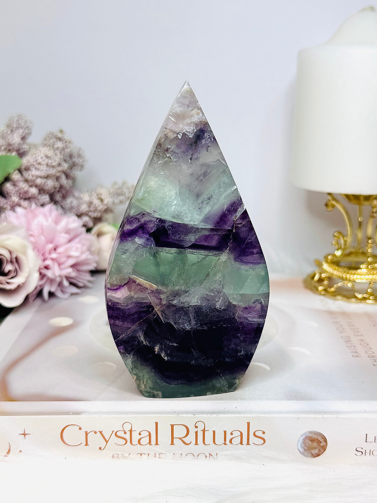 High Grade Fluorite Flame 12cm