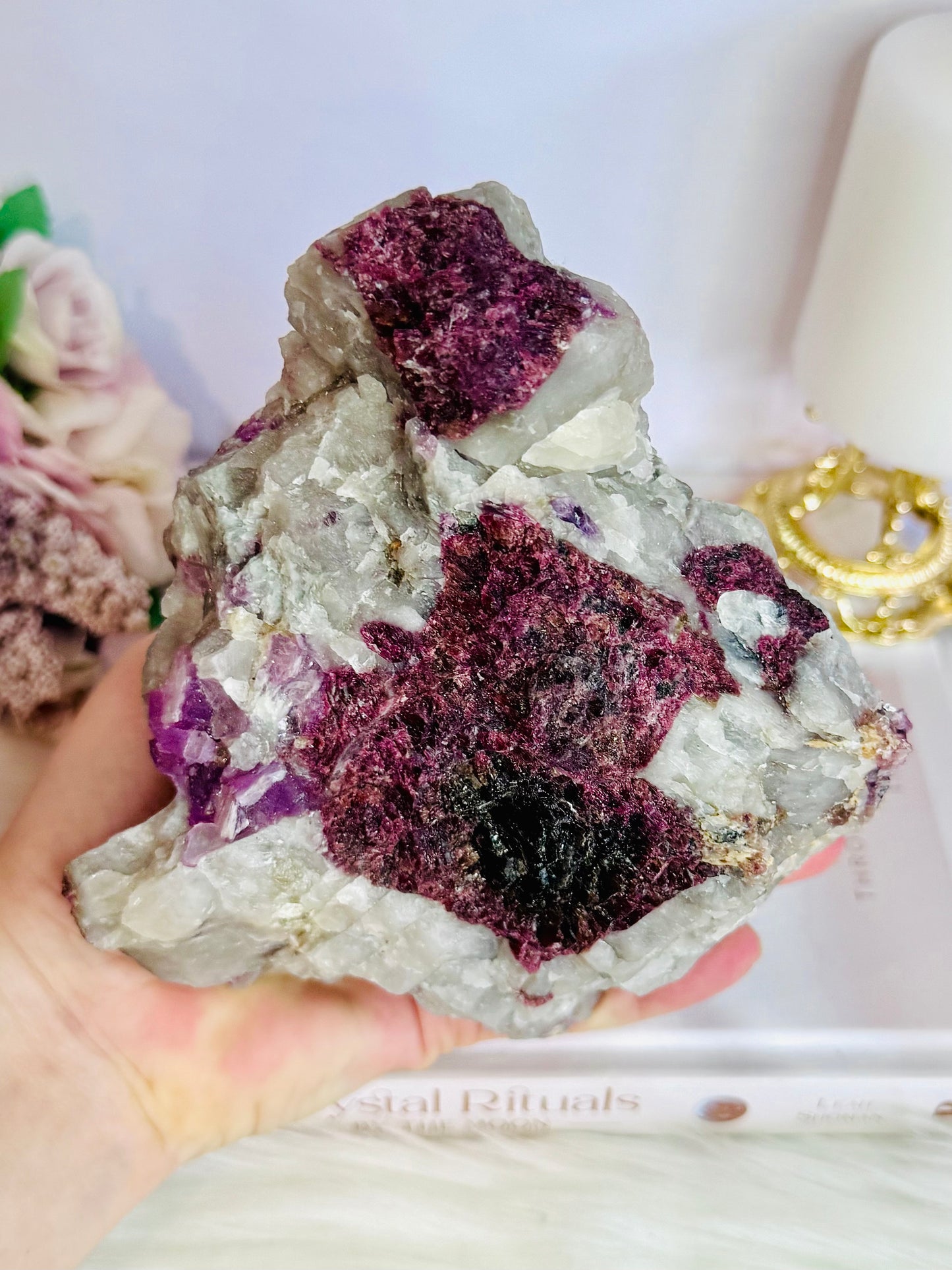 Phenomenal Huge 1.84KG Natural Pink Tourmaline & Lepidolite In Matrix Magical Specimen