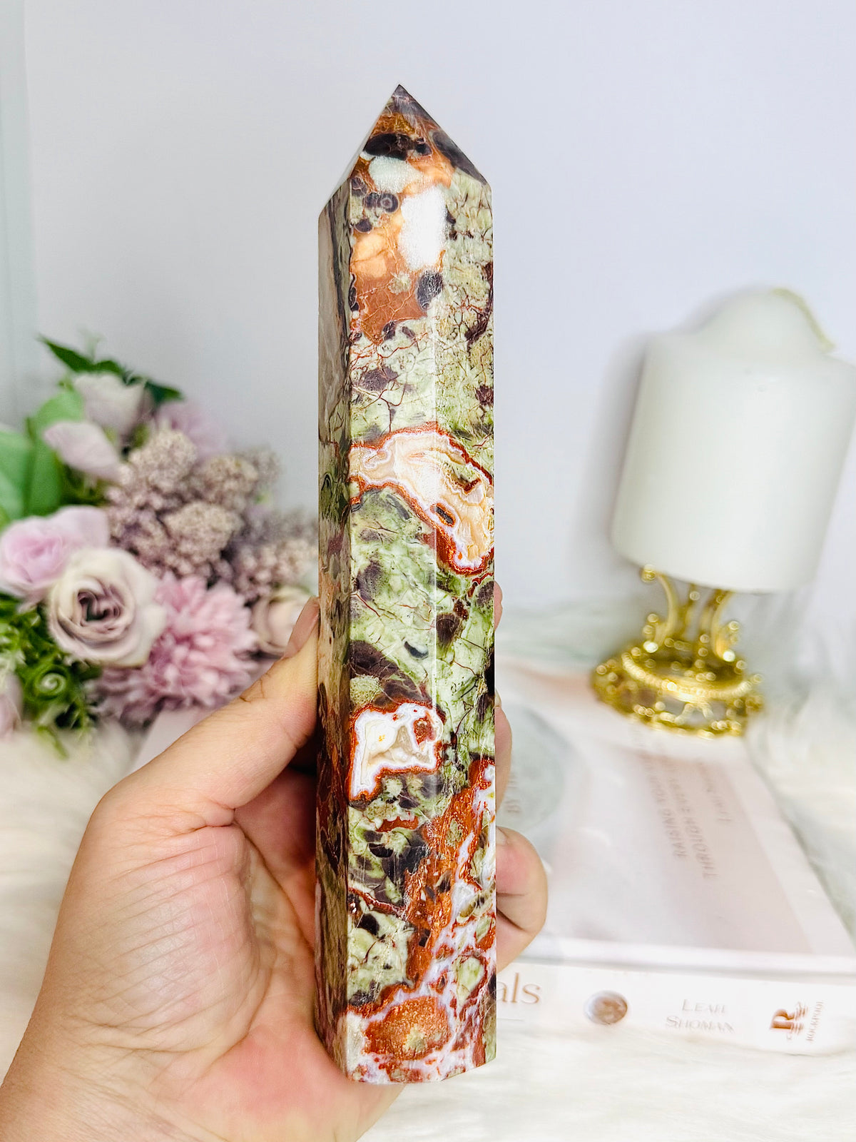Large Money Agate Tower 20cm